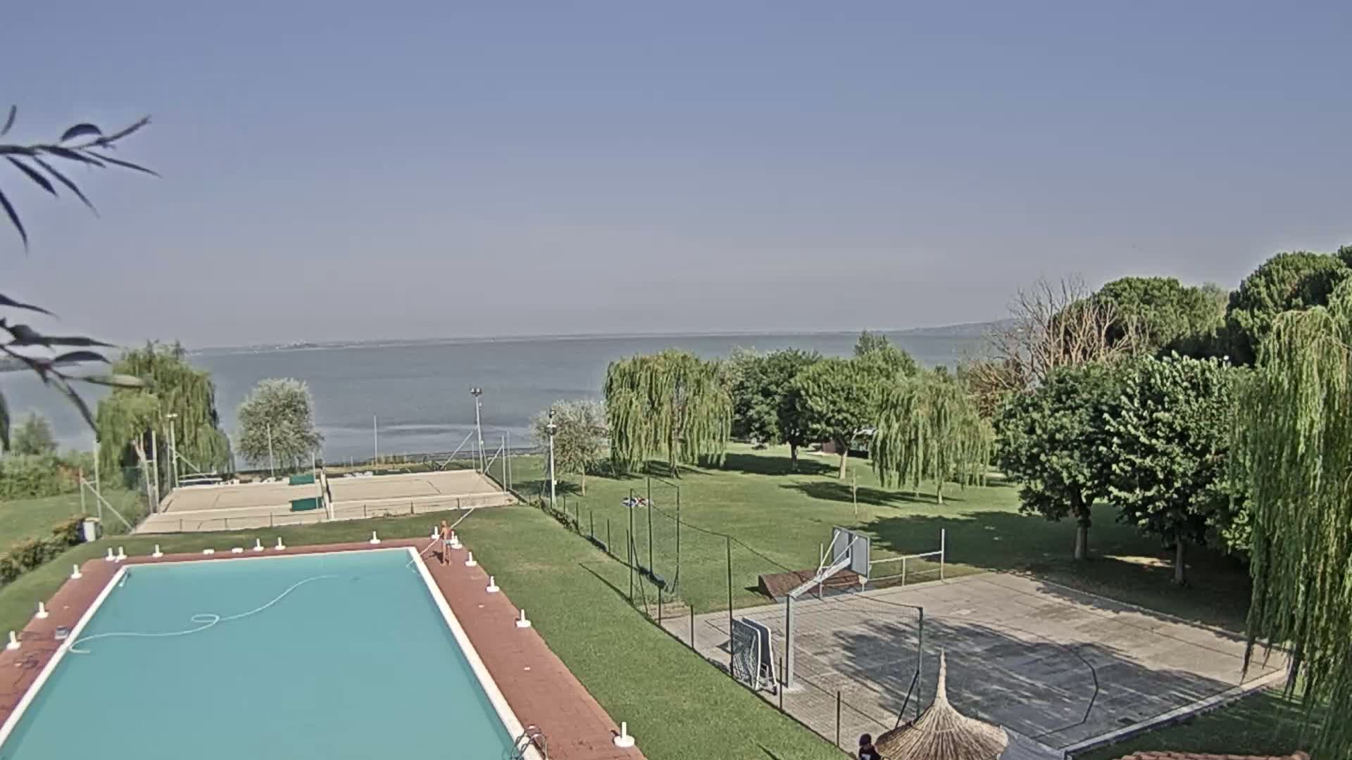 Lago Trasimeno Lake from Castiglione del Lago Live Cam - Castiglione del Lago, Umbria, Italy