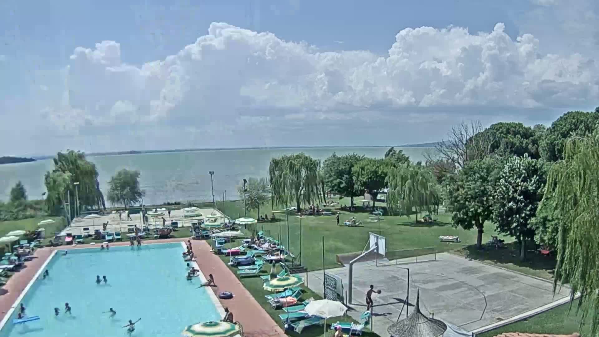Lago Trasimeno Lake from Castiglione del Lago Live Cam - Castiglione del Lago, Umbria, Italy