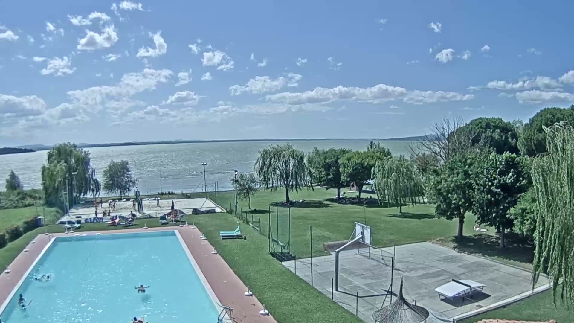 Lago Trasimeno Lake from Castiglione del Lago Live Cam - Castiglione del Lago, Umbria, Italy