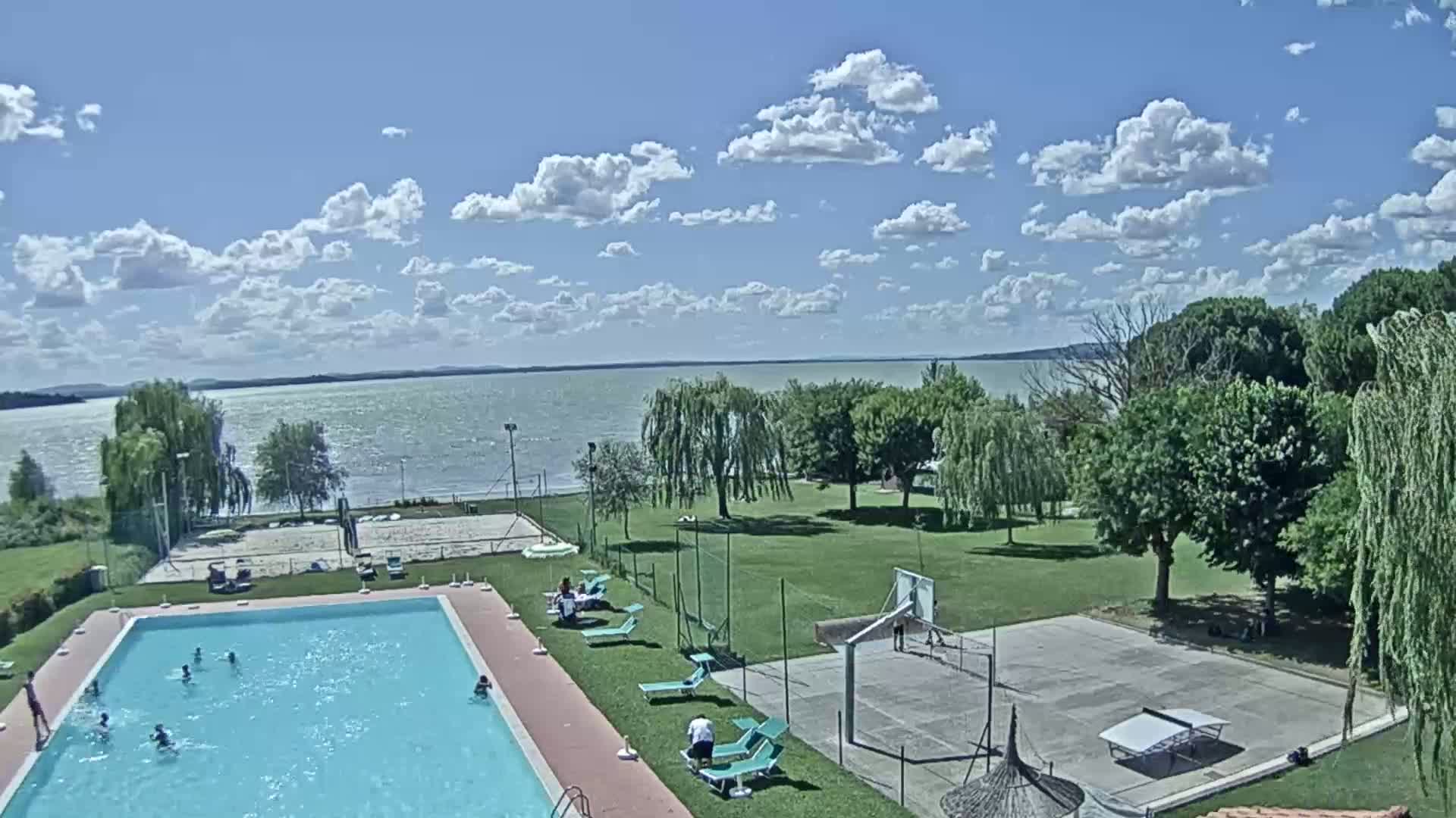 Lago Trasimeno Lake from Castiglione del Lago Live Cam - Castiglione del Lago, Umbria, Italy