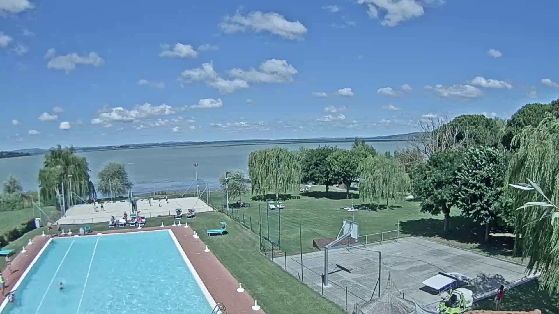 Lago Trasimeno Lake from Castiglione del Lago Live Cam - Castiglione del Lago, Umbria, Italy