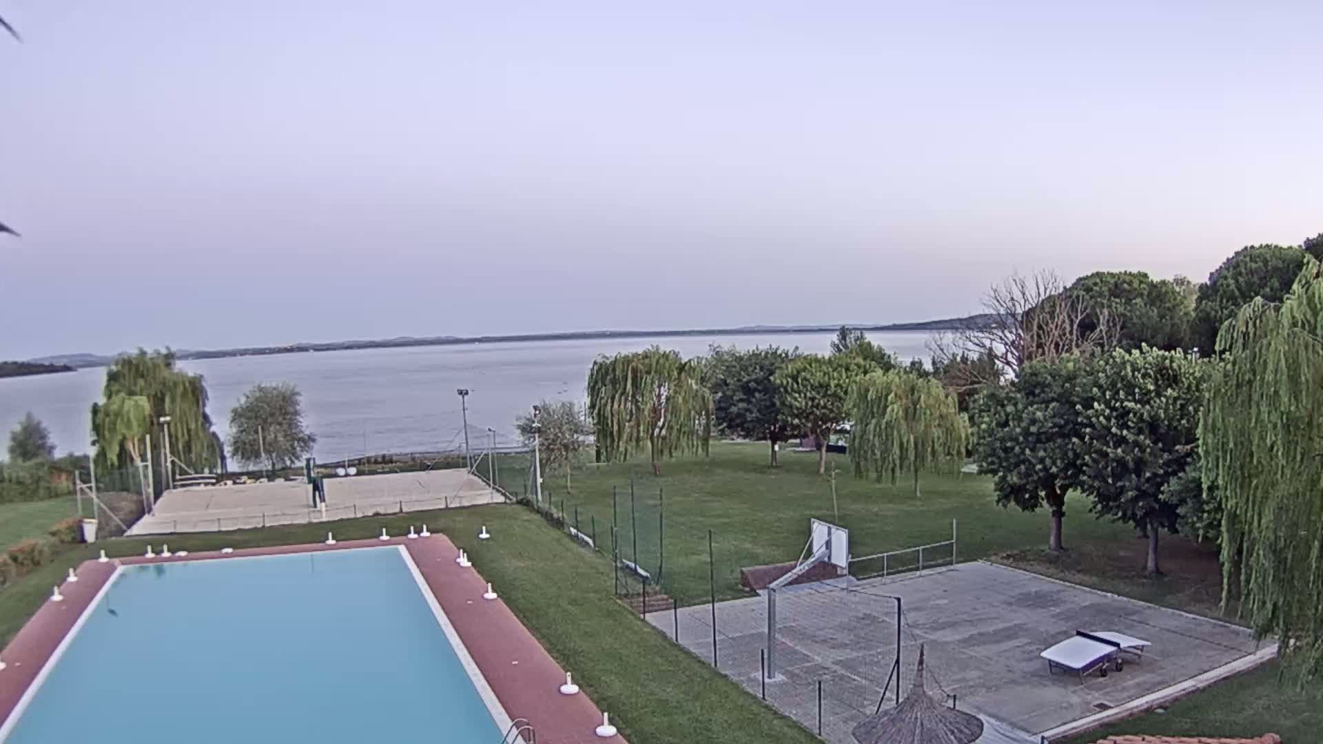 Lago Trasimeno Lake from Castiglione del Lago Live Cam - Castiglione del Lago, Umbria, Italy