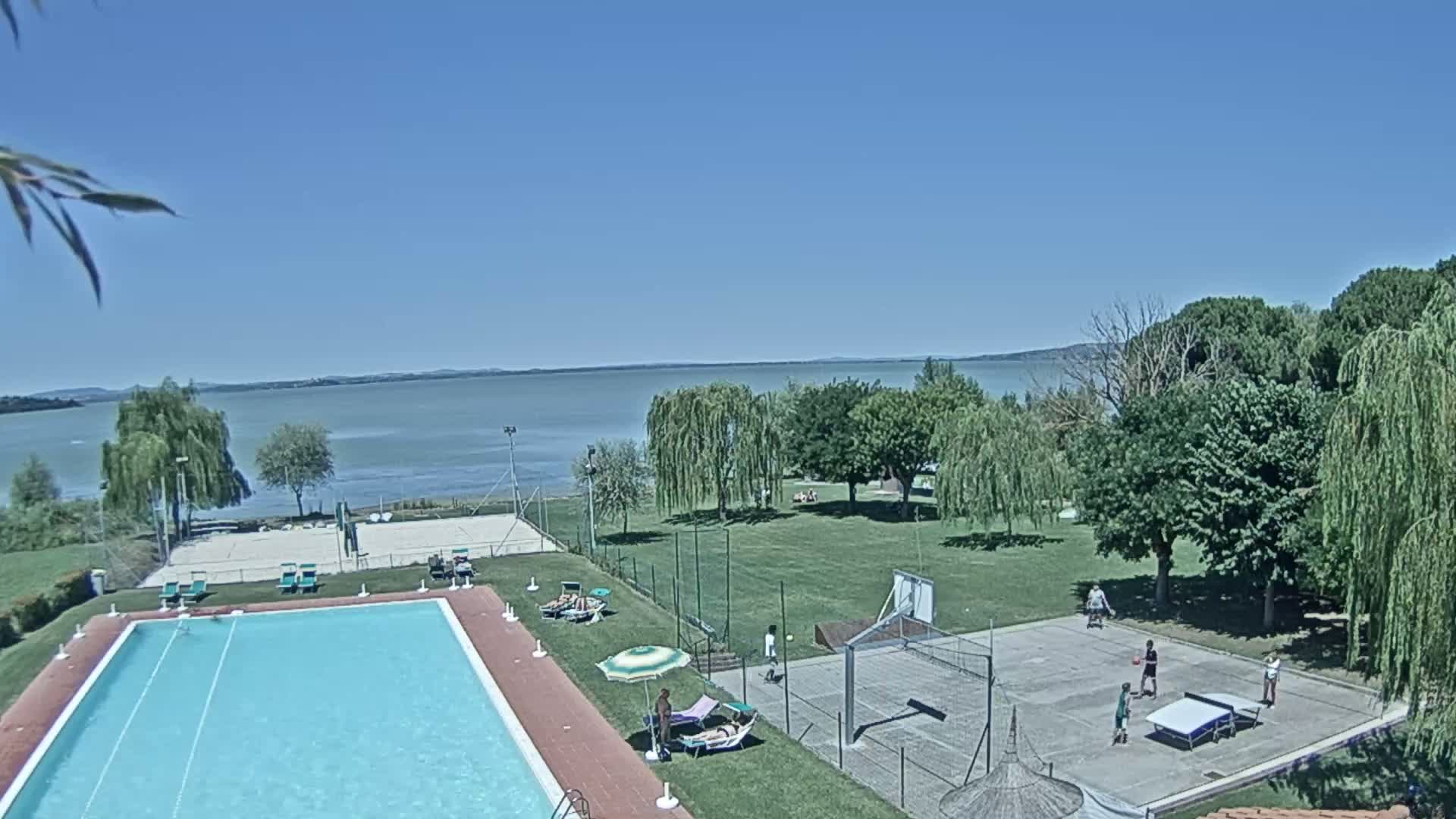 Lago Trasimeno Lake from Castiglione del Lago Live Cam - Castiglione del Lago, Umbria, Italy