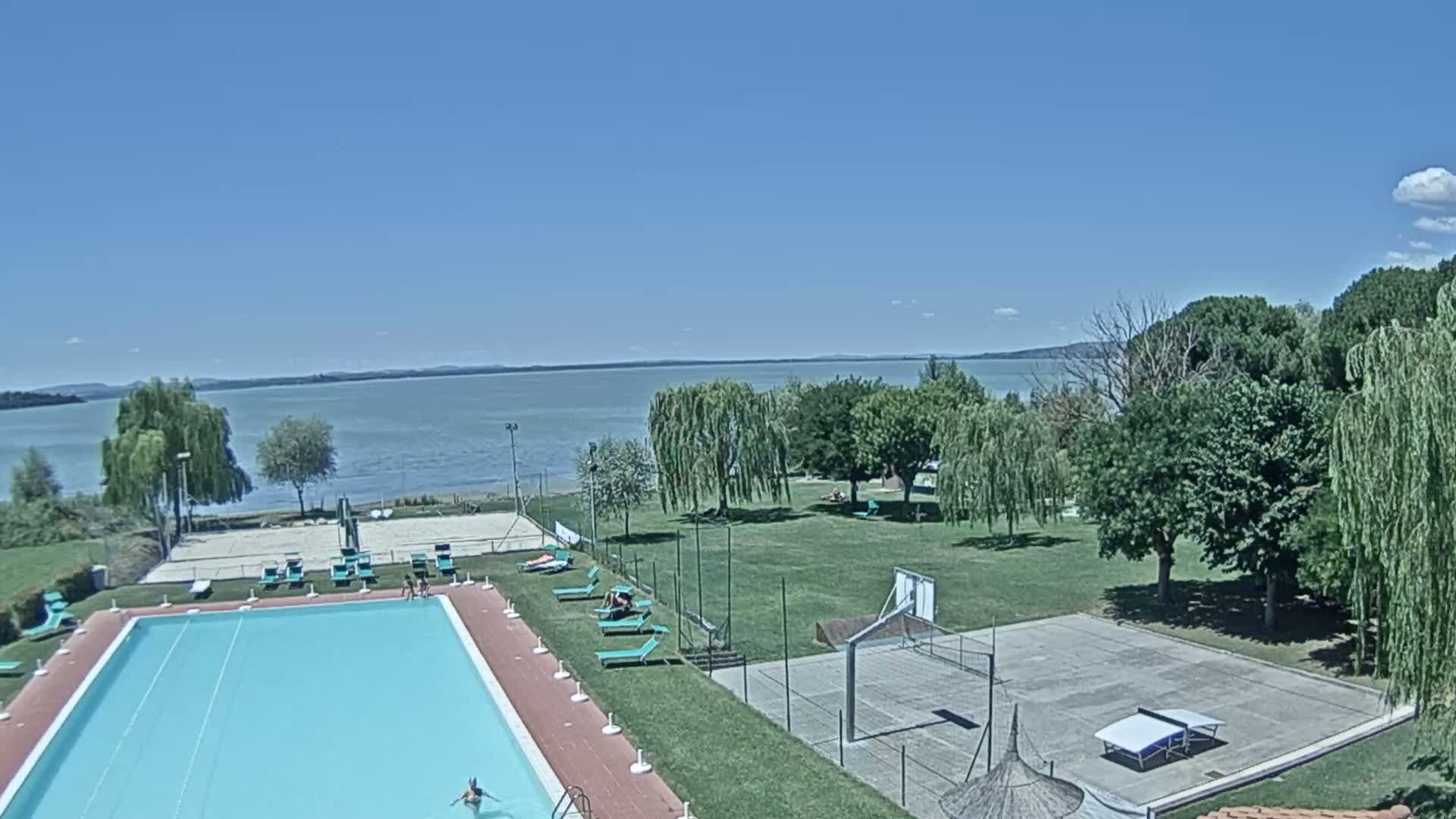Lago Trasimeno Lake from Castiglione del Lago Live Cam - Castiglione del Lago, Umbria, Italy