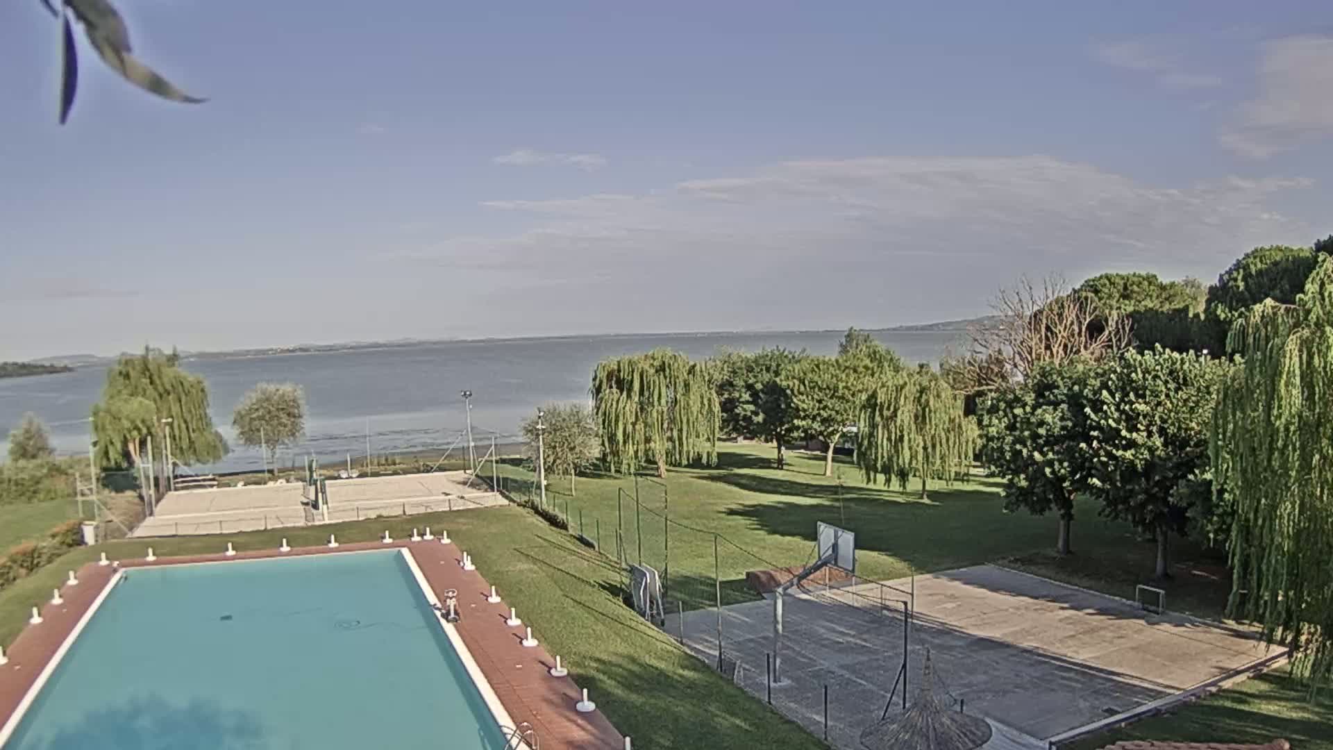 Lago Trasimeno Lake from Castiglione del Lago Live Cam - Castiglione del Lago, Umbria, Italy