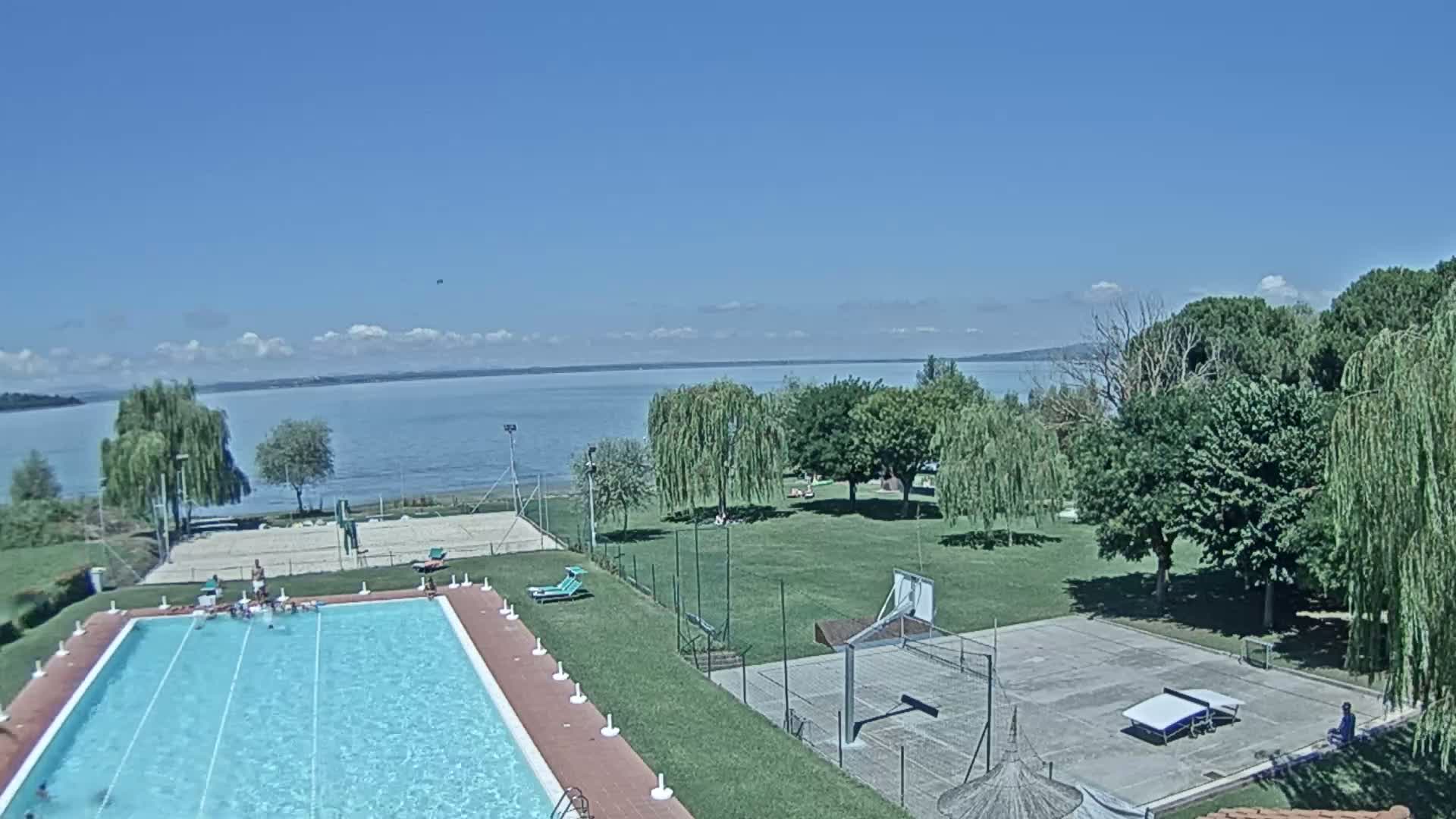 Lago Trasimeno Lake from Castiglione del Lago Live Cam - Castiglione del Lago, Umbria, Italy