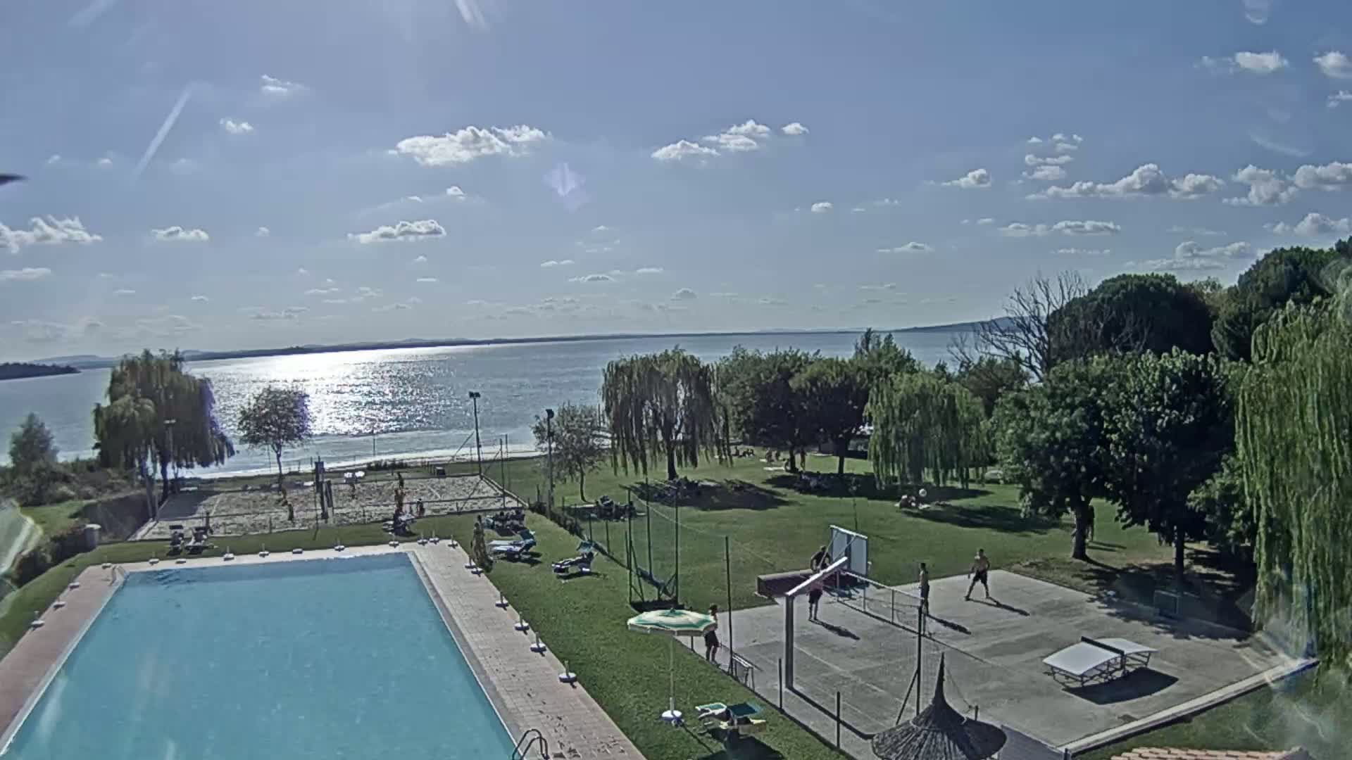 Lago Trasimeno Lake from Castiglione del Lago Live Cam - Castiglione del Lago, Umbria, Italy