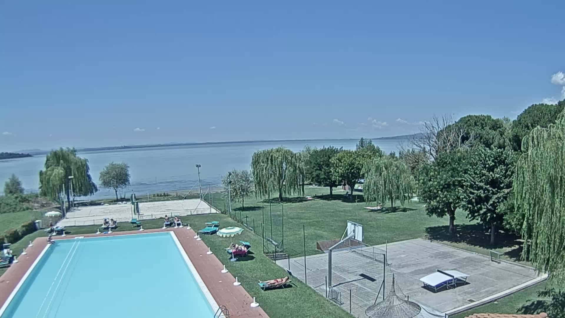 Lago Trasimeno Lake from Castiglione del Lago Live Cam - Castiglione del Lago, Umbria, Italy