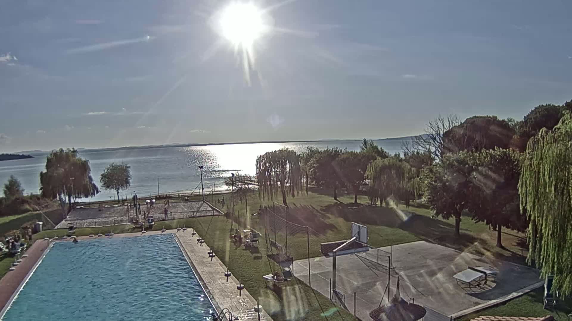 Lago Trasimeno Lake from Castiglione del Lago Live Cam - Castiglione del Lago, Umbria, Italy
