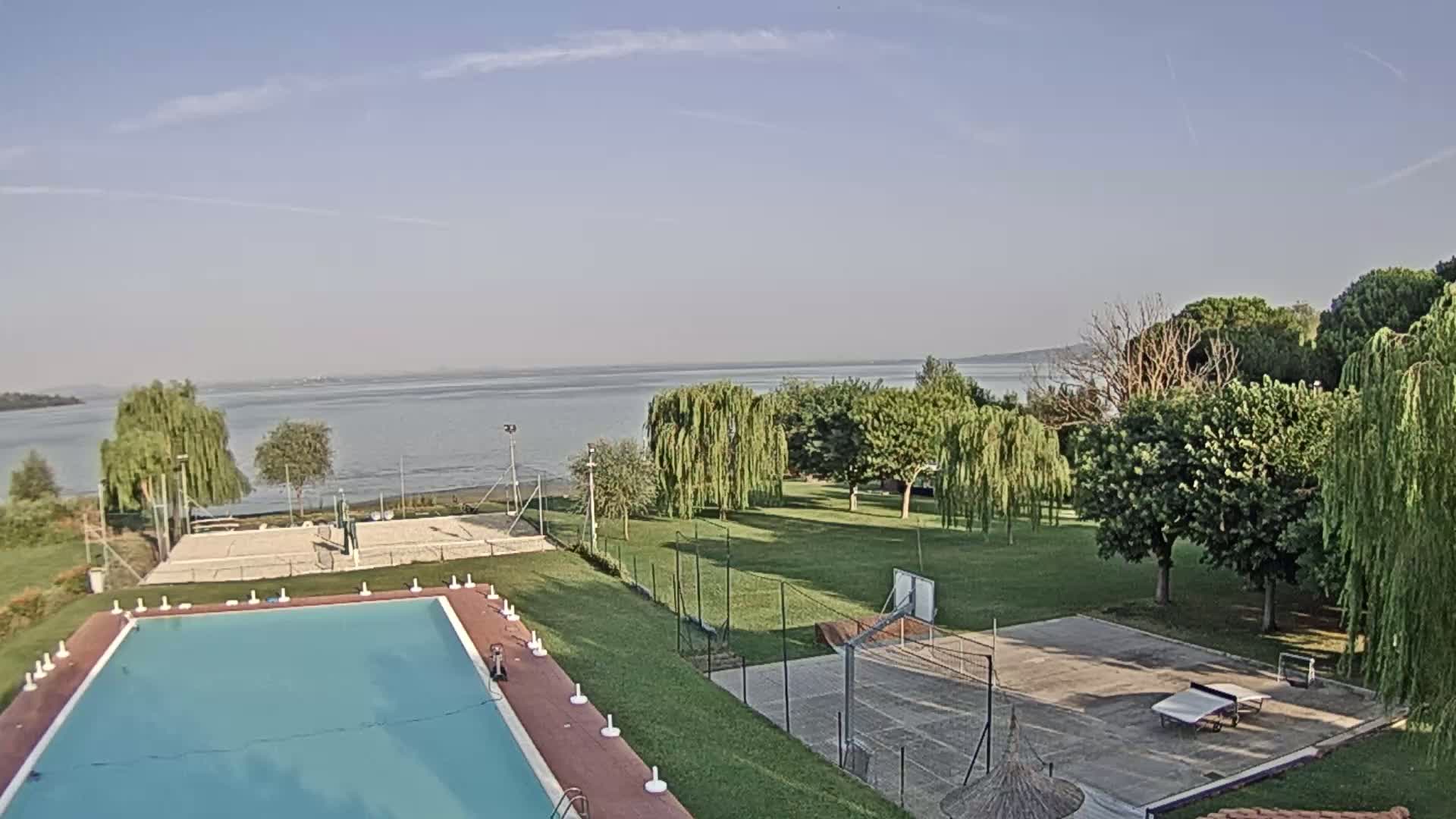 Lago Trasimeno Lake from Castiglione del Lago Live Cam - Castiglione del Lago, Umbria, Italy
