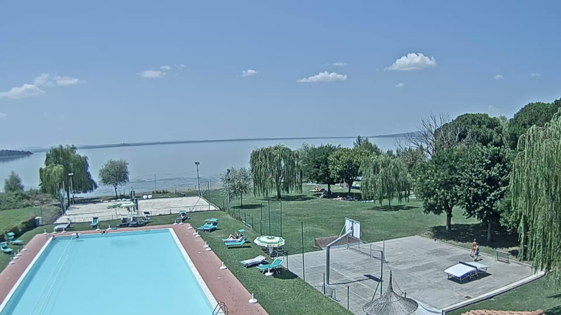Lago Trasimeno Lake from Castiglione del Lago Live Cam - Castiglione del Lago, Umbria, Italy