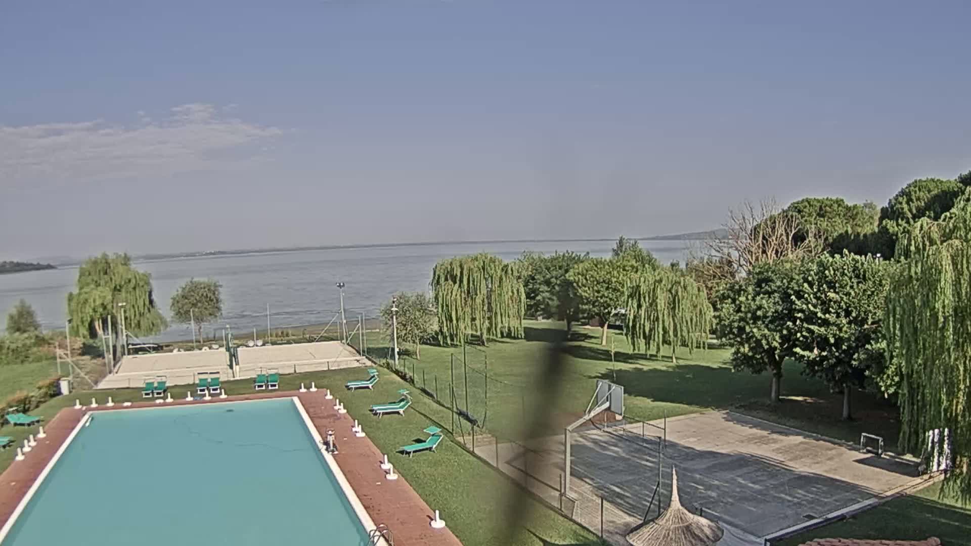Lago Trasimeno Lake from Castiglione del Lago Live Cam - Castiglione del Lago, Umbria, Italy