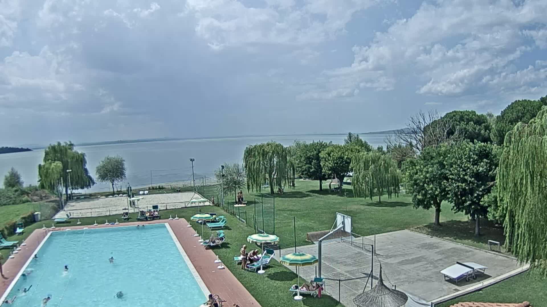 Lago Trasimeno Lake from Castiglione del Lago Live Cam - Castiglione del Lago, Umbria, Italy