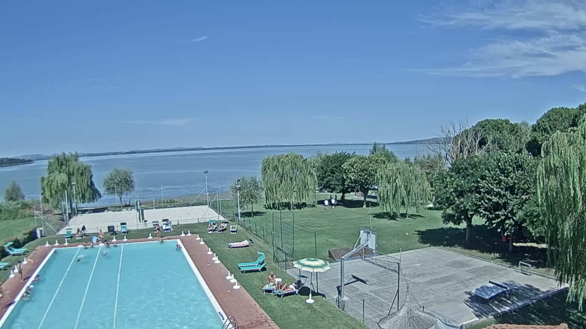 Lago Trasimeno Lake from Castiglione del Lago Live Cam - Castiglione del Lago, Umbria, Italy