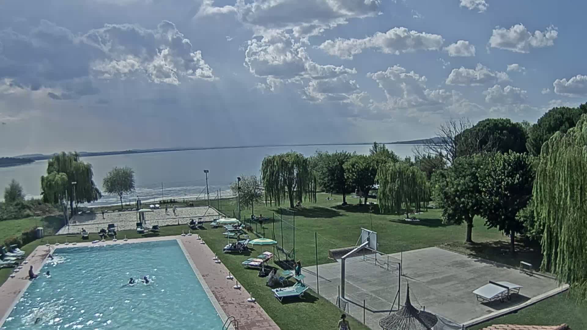 Lago Trasimeno Lake from Castiglione del Lago Live Cam - Castiglione del Lago, Umbria, Italy