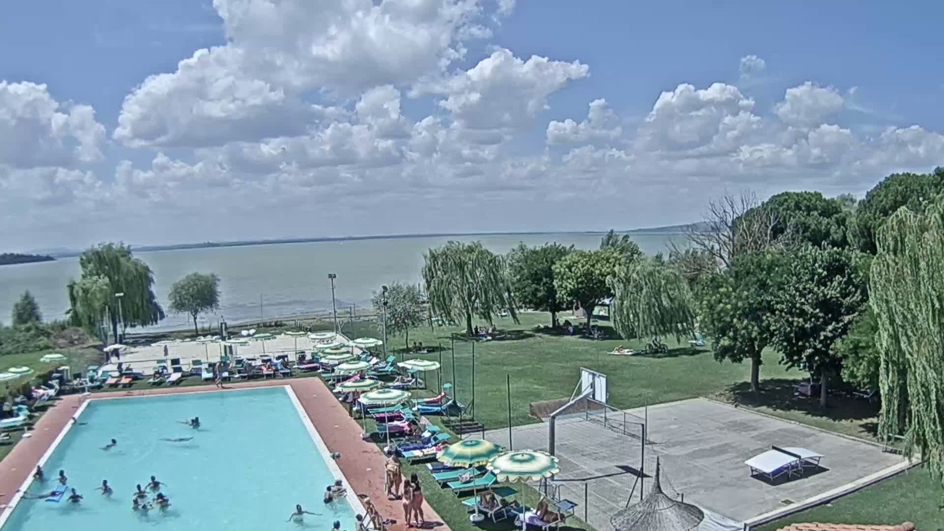 Lago Trasimeno Lake from Castiglione del Lago Live Cam - Castiglione del Lago, Umbria, Italy