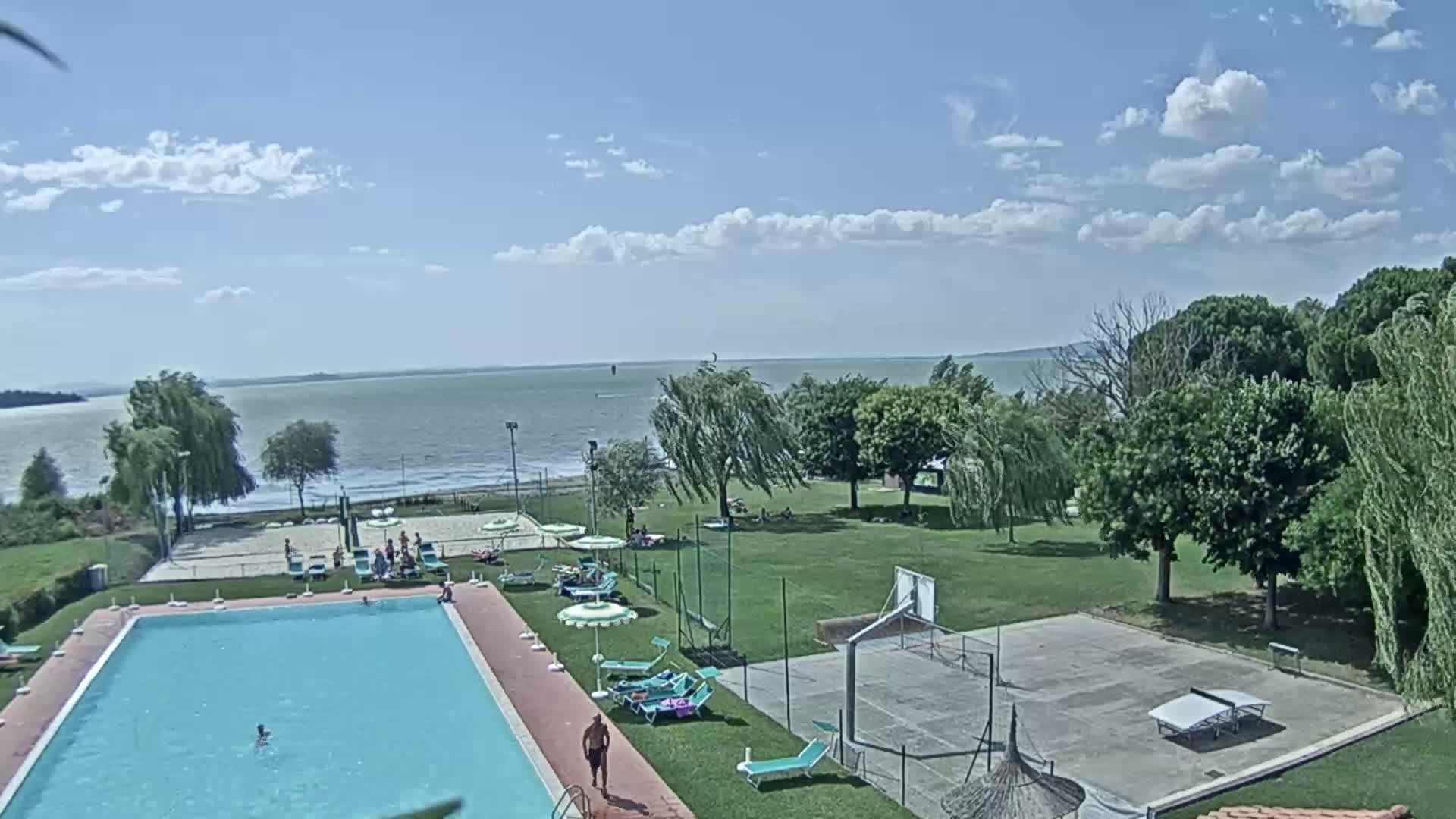 Lago Trasimeno Lake from Castiglione del Lago Live Cam - Castiglione del Lago, Umbria, Italy
