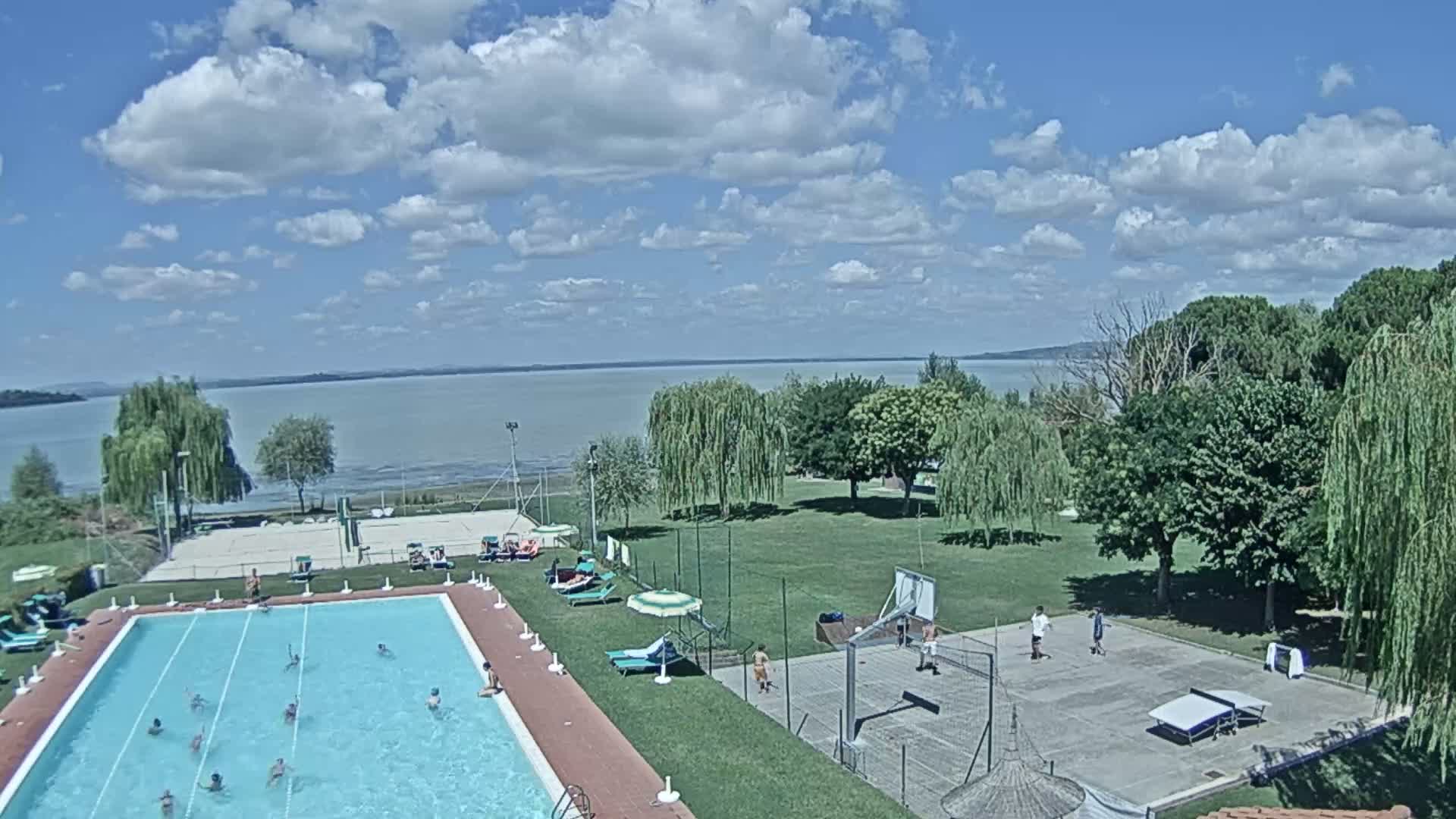 Lago Trasimeno Lake from Castiglione del Lago Live Cam - Castiglione del Lago, Umbria, Italy