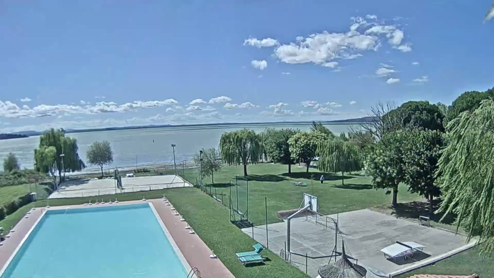 Lago Trasimeno Lake from Castiglione del Lago Live Cam - Castiglione del Lago, Umbria, Italy