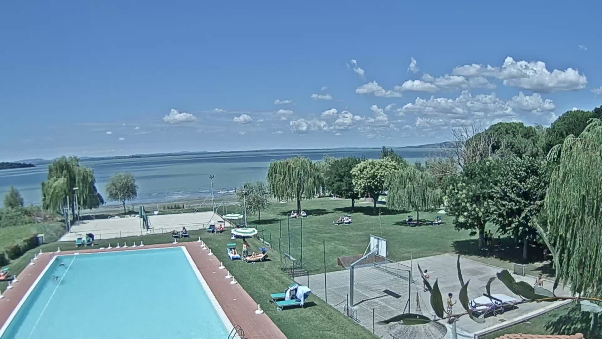 Lago Trasimeno Lake from Castiglione del Lago Live Cam - Castiglione del Lago, Umbria, Italy