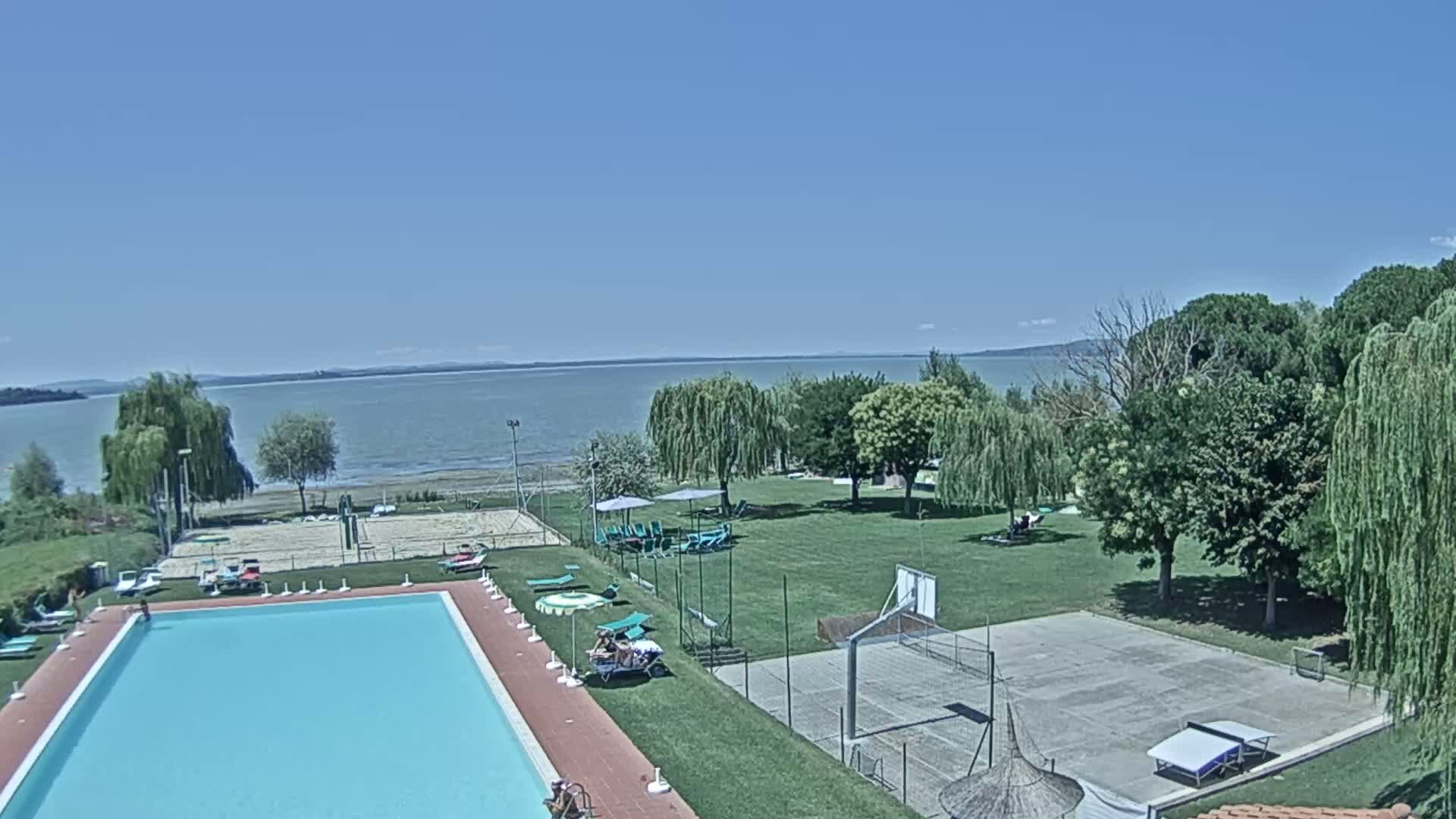 Lago Trasimeno Lake from Castiglione del Lago Live Cam - Castiglione del Lago, Umbria, Italy