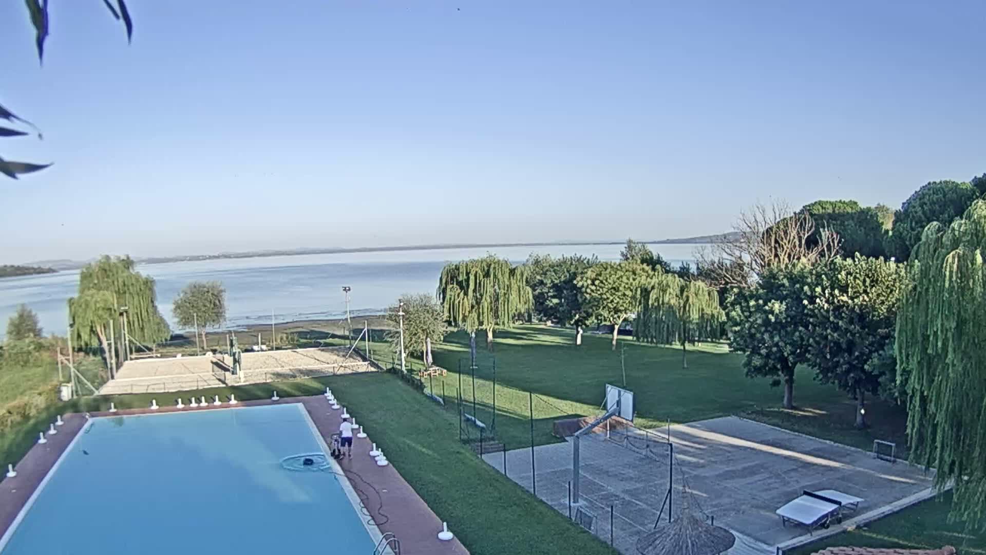 Lago Trasimeno Lake from Castiglione del Lago Live Cam - Castiglione del Lago, Umbria, Italy