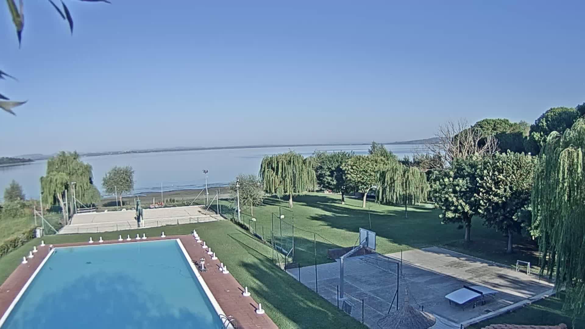 Lago Trasimeno Lake from Castiglione del Lago Live Cam - Castiglione del Lago, Umbria, Italy