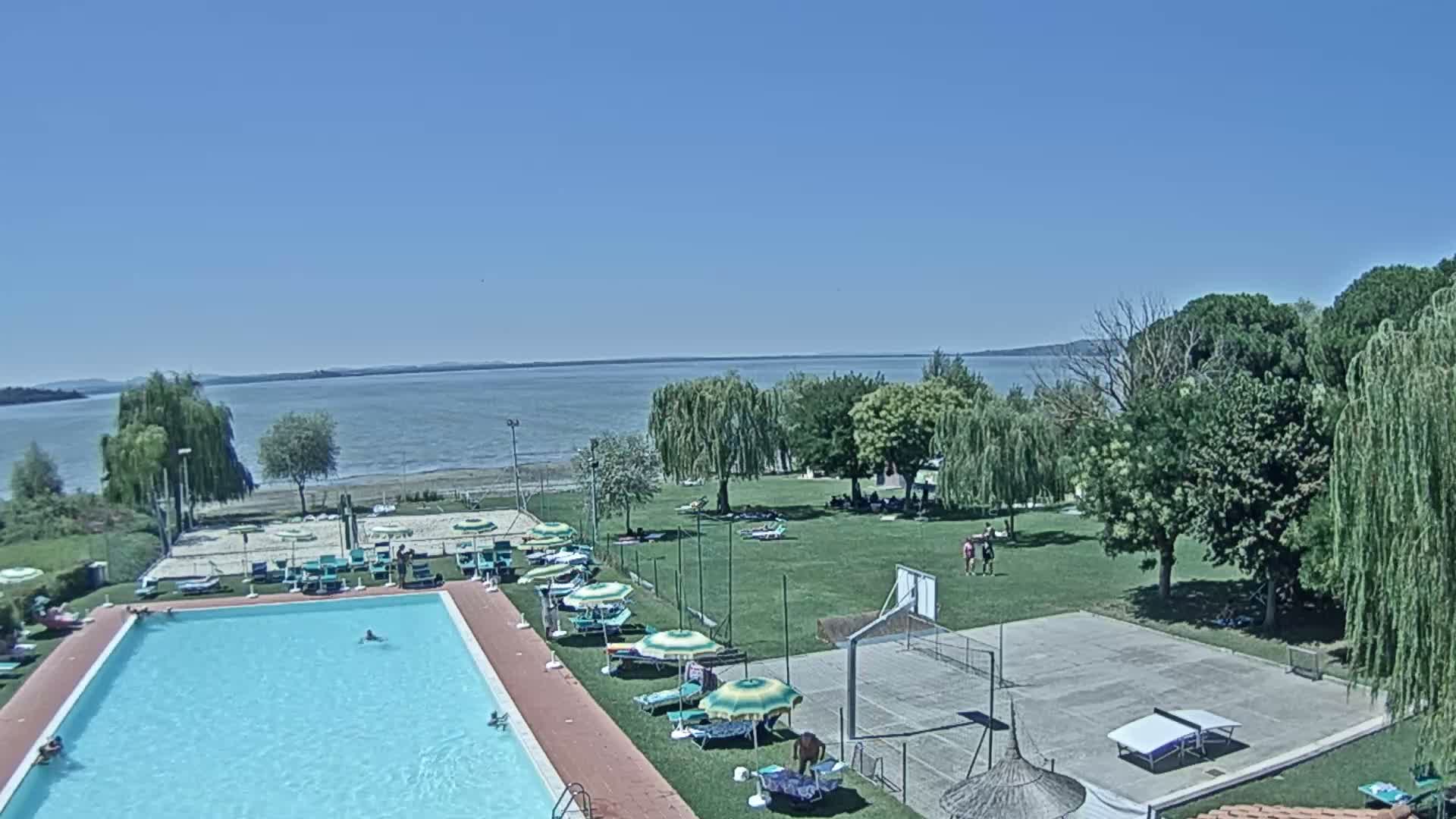 Lago Trasimeno Lake from Castiglione del Lago Live Cam - Castiglione del Lago, Umbria, Italy