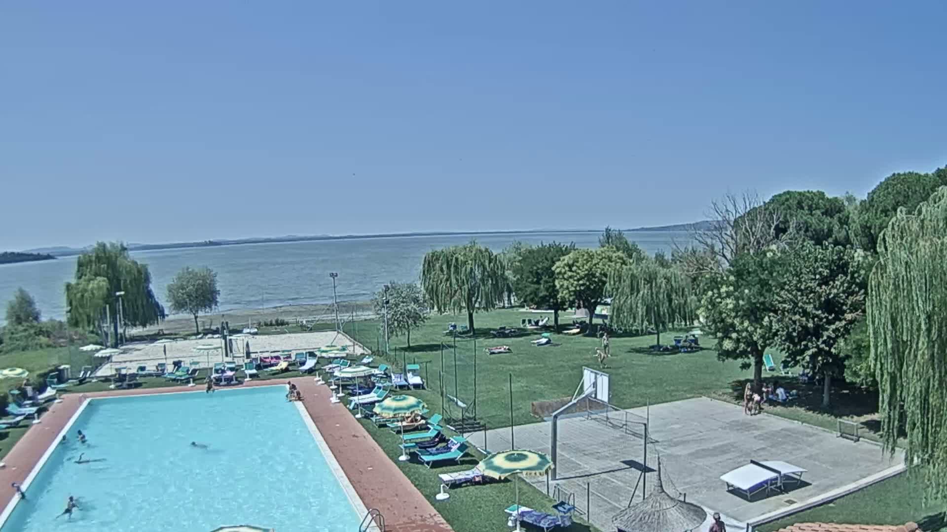 Lago Trasimeno Lake from Castiglione del Lago Live Cam - Castiglione del Lago, Umbria, Italy