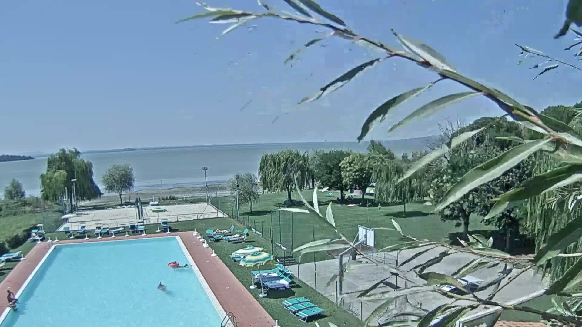 Lago Trasimeno Lake from Castiglione del Lago Live Cam - Castiglione del Lago, Umbria, Italy