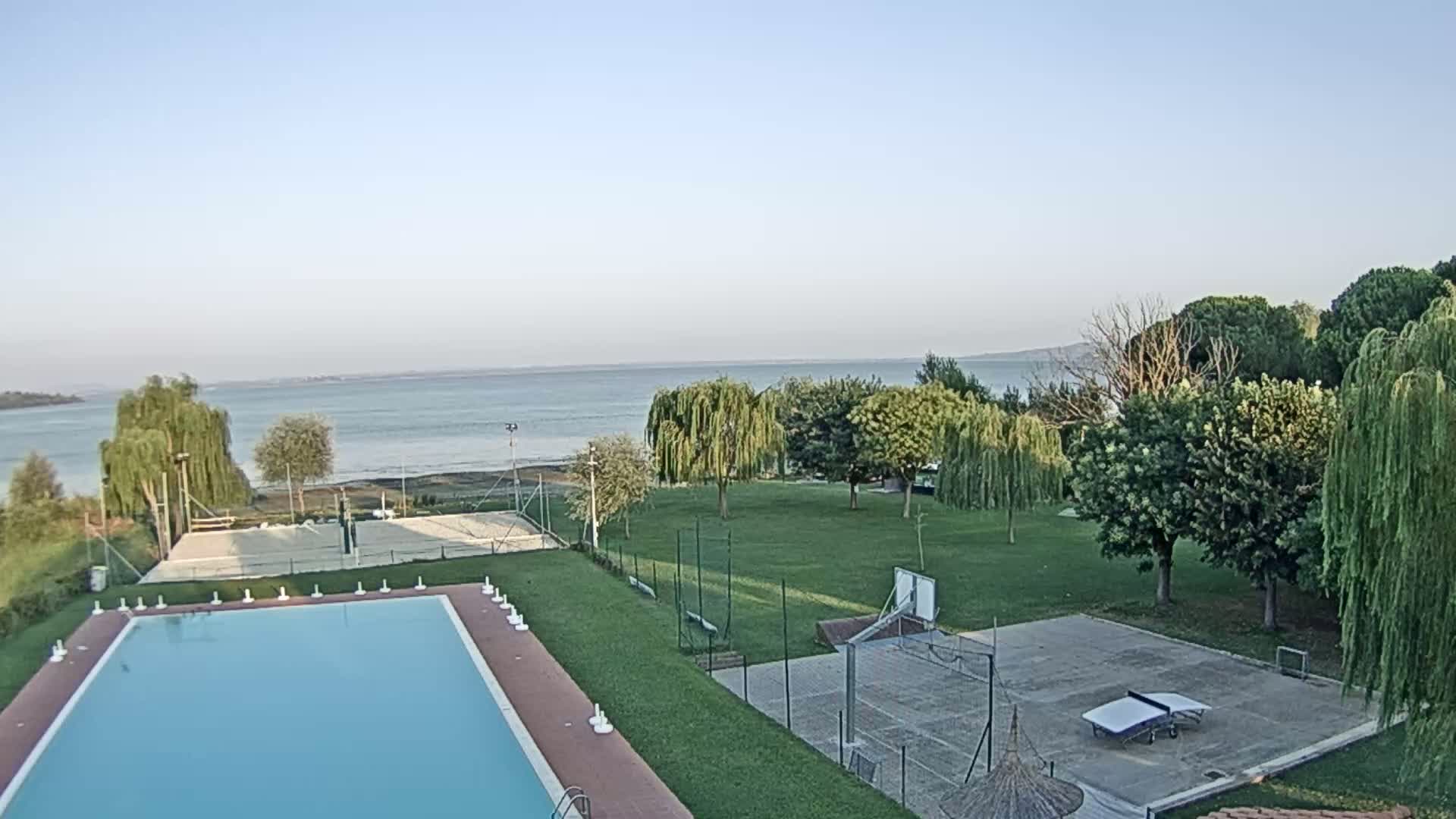 Lago Trasimeno Lake from Castiglione del Lago Live Cam - Castiglione del Lago, Umbria, Italy