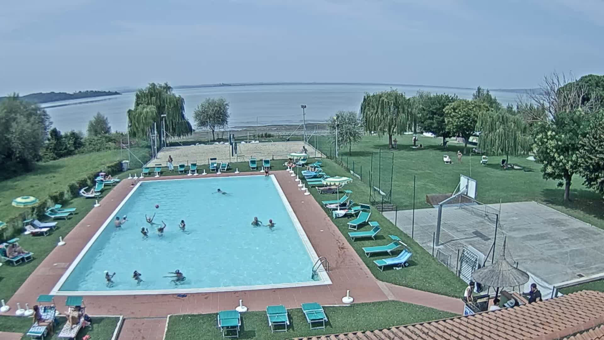 Lago Trasimeno Lake from Castiglione del Lago Live Cam - Castiglione del Lago, Umbria, Italy