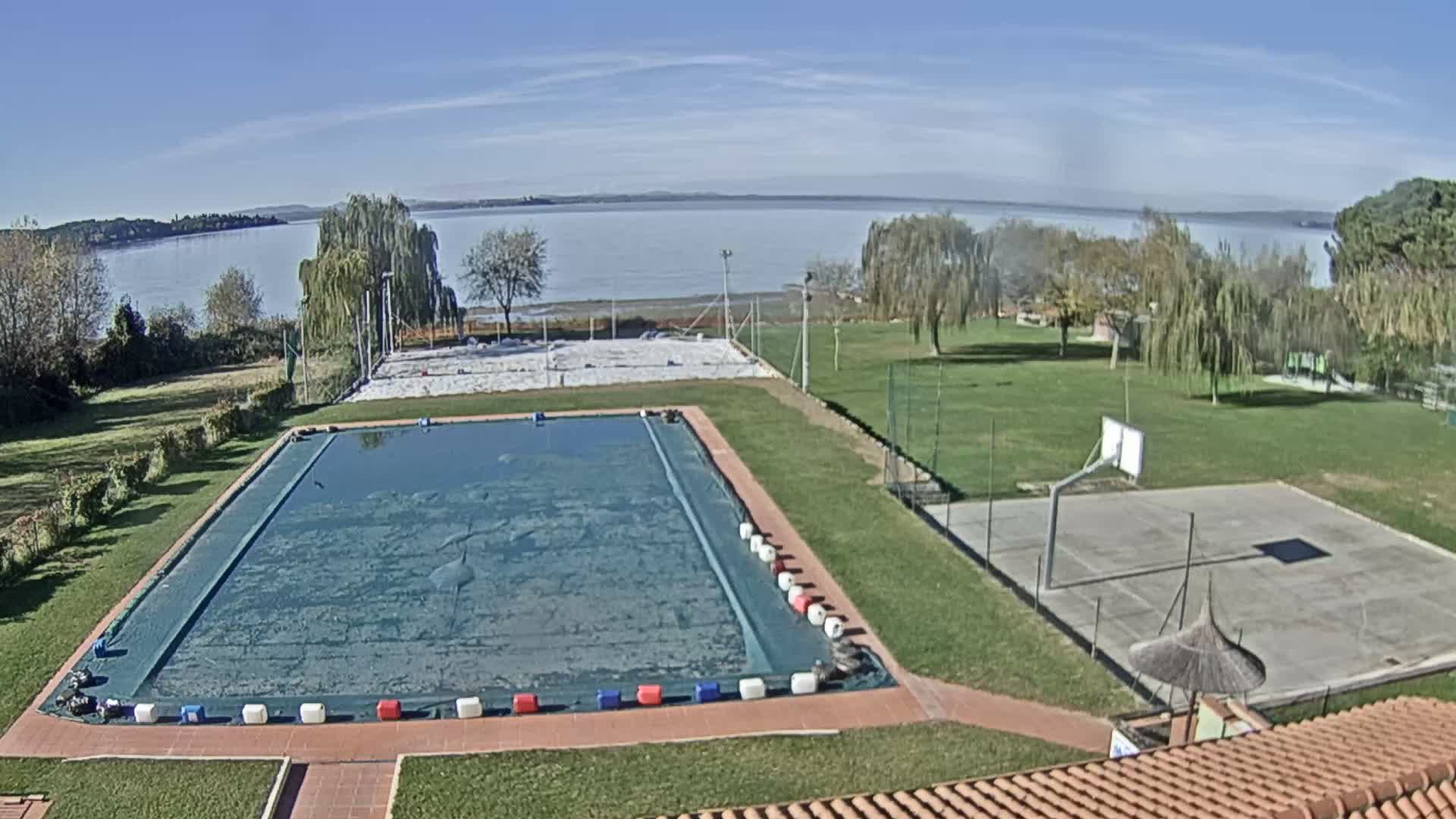 Lago Trasimeno Lake from Castiglione del Lago Live Cam - Castiglione del Lago, Umbria, Italy
