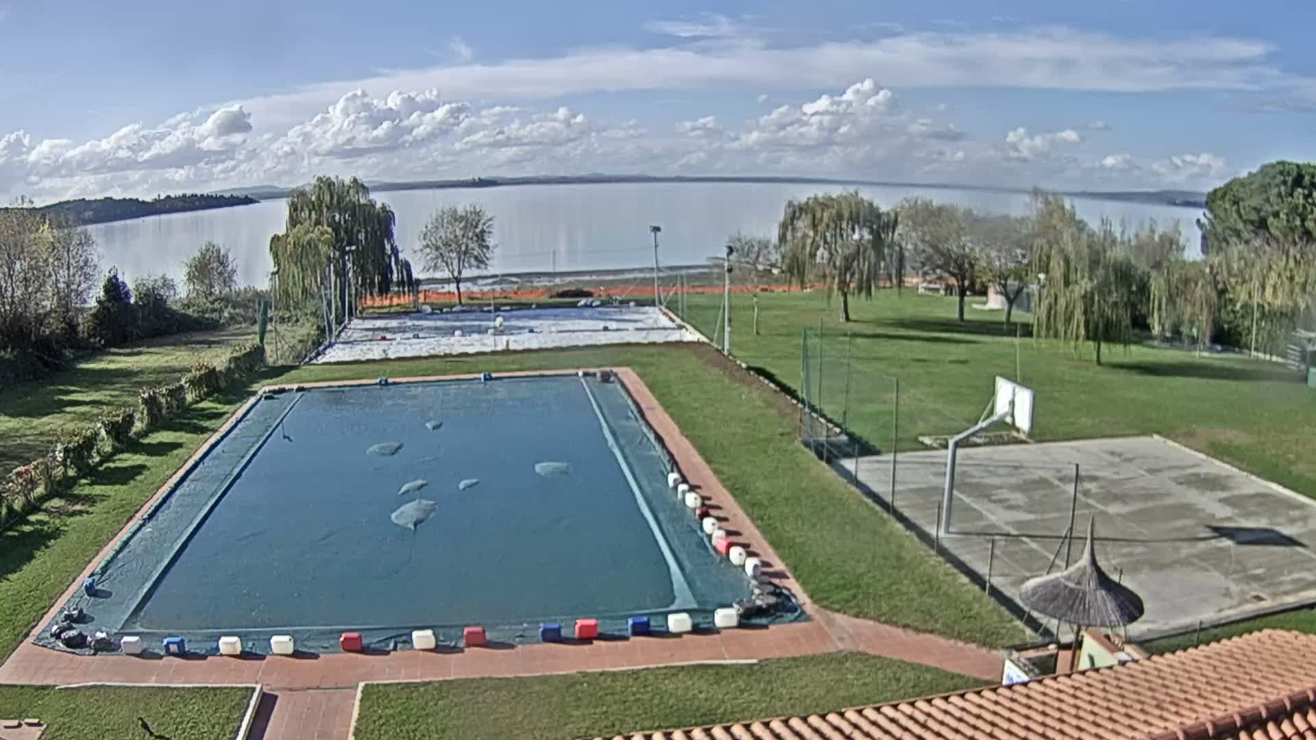 Lago Trasimeno Lake from Castiglione del Lago Live Cam - Castiglione del Lago, Umbria, Italy