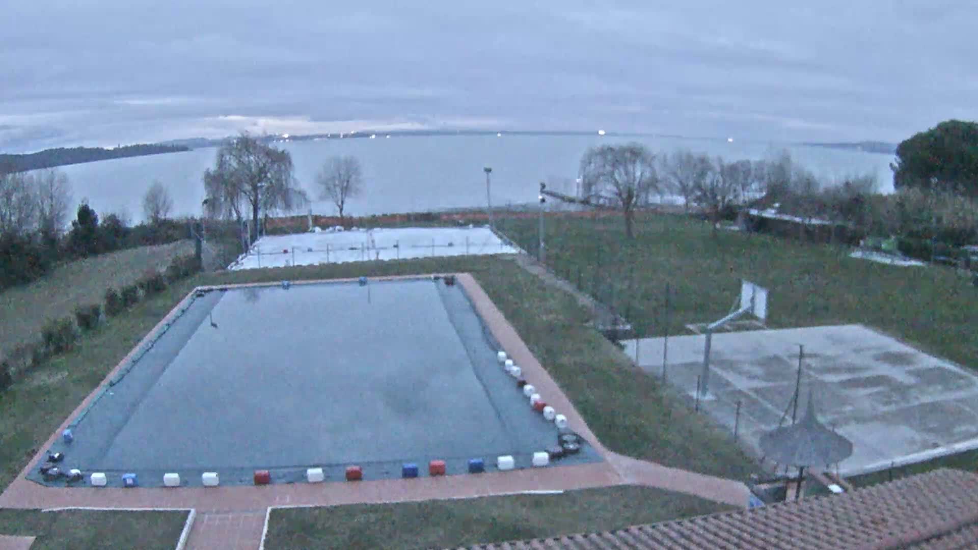Lago Trasimeno Lake from Castiglione del Lago Live Cam - Castiglione del Lago, Umbria, Italy