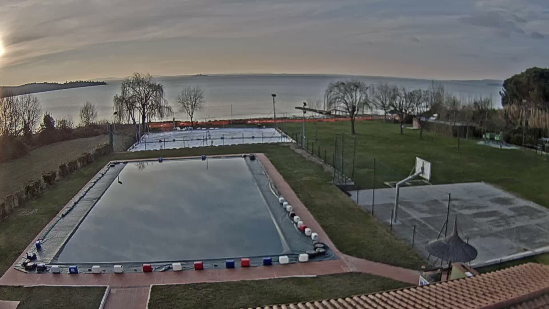 Lago Trasimeno Lake from Castiglione del Lago Live Cam - Castiglione del Lago, Umbria, Italy