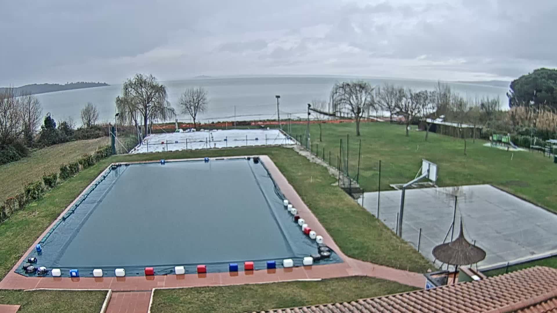 Lago Trasimeno Lake from Castiglione del Lago Live Cam - Castiglione del Lago, Umbria, Italy