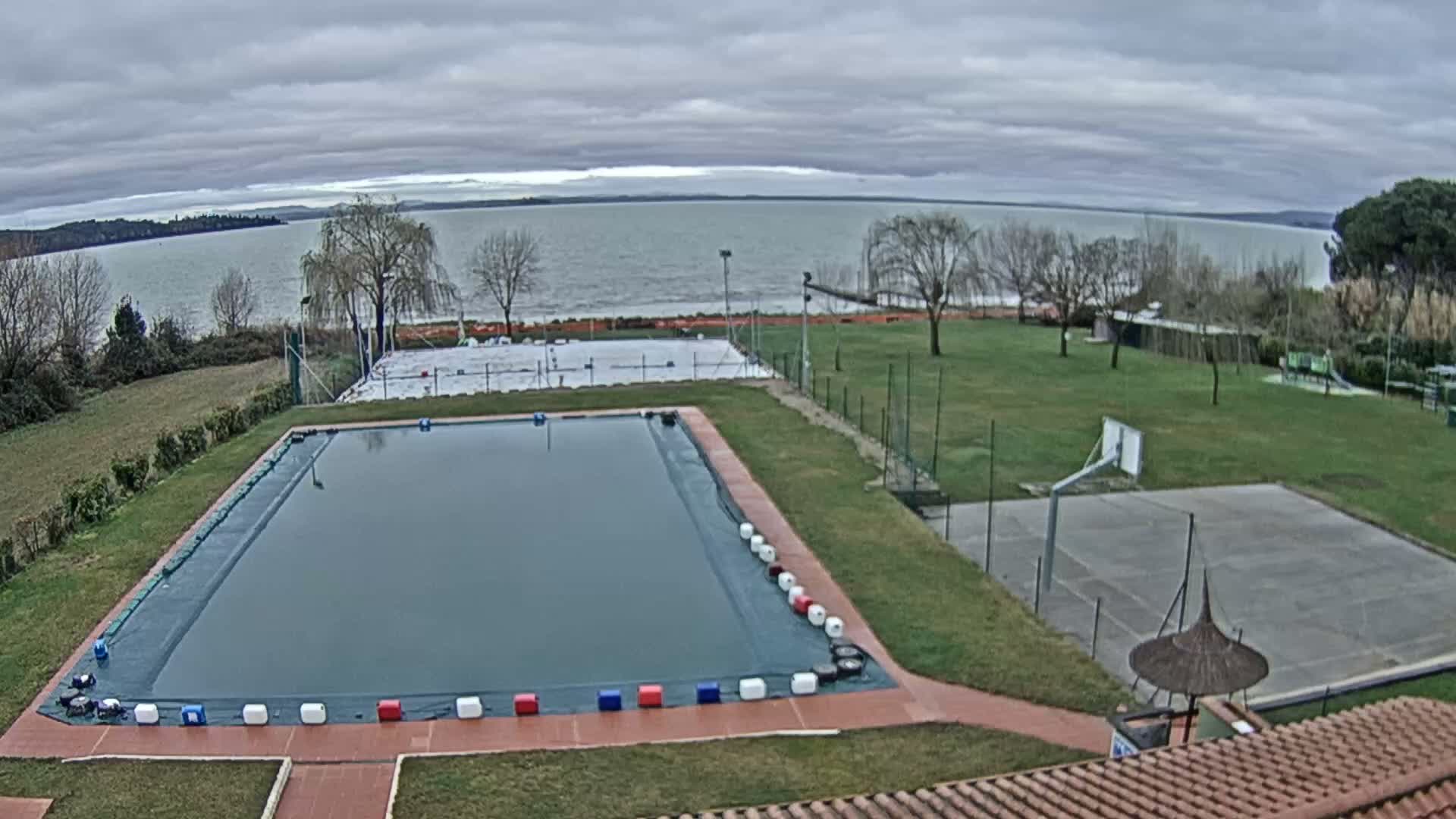 Lago Trasimeno Lake from Castiglione del Lago Live Cam - Castiglione del Lago, Umbria, Italy