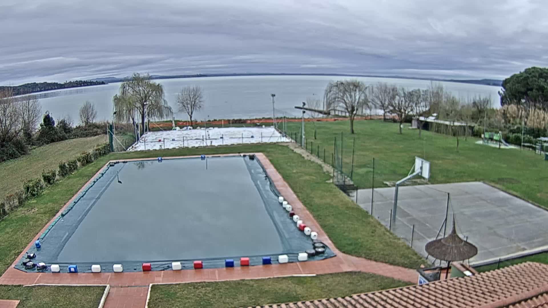 Lago Trasimeno Lake from Castiglione del Lago Live Cam - Castiglione del Lago, Umbria, Italy