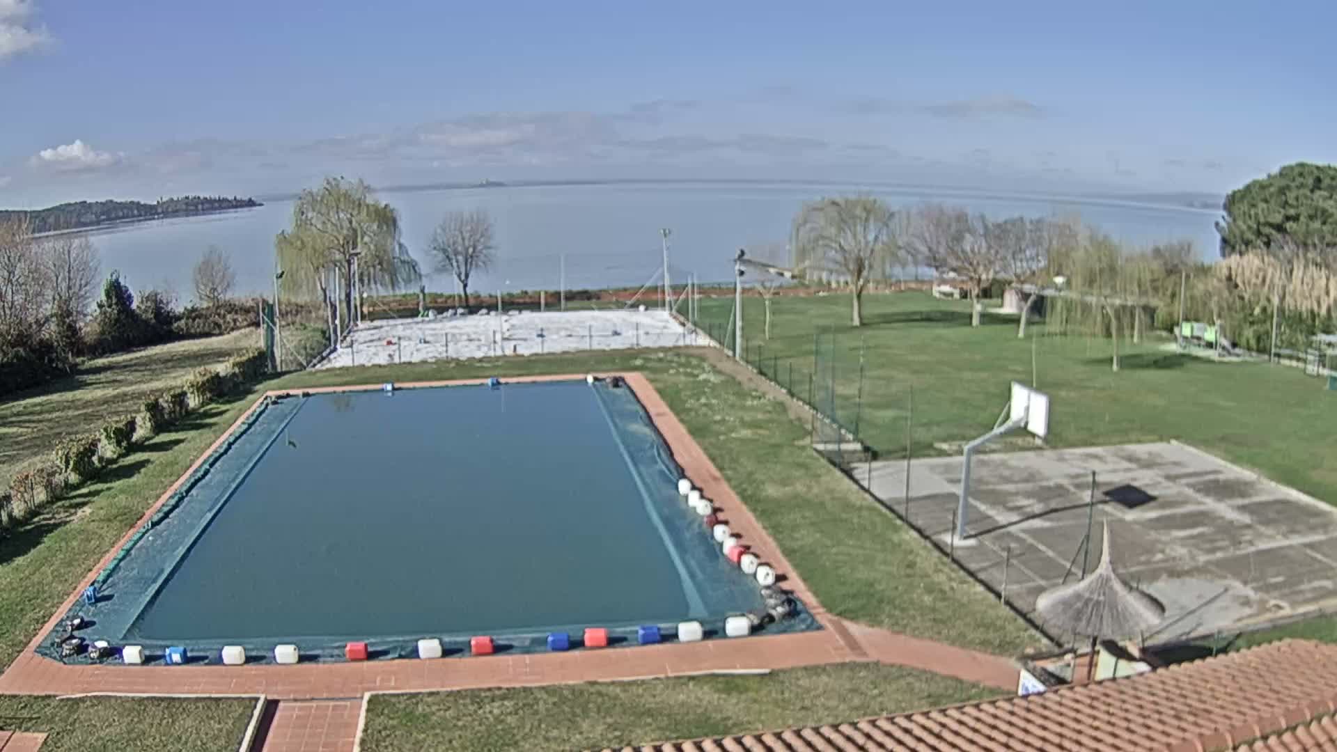 Lago Trasimeno Lake from Castiglione del Lago Live Cam - Castiglione del Lago, Umbria, Italy
