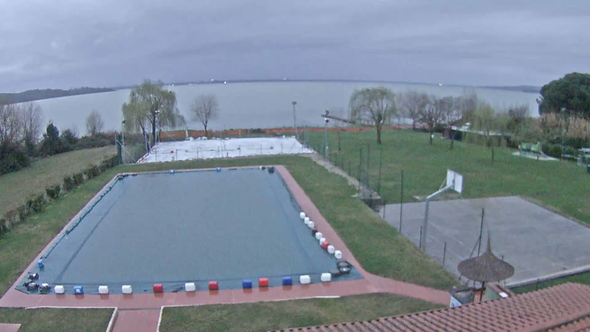 Lago Trasimeno Lake from Castiglione del Lago Live Cam - Castiglione del Lago, Umbria, Italy