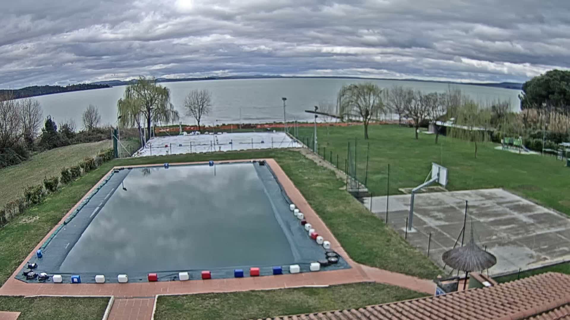 Lago Trasimeno Lake from Castiglione del Lago Live Cam - Castiglione del Lago, Umbria, Italy