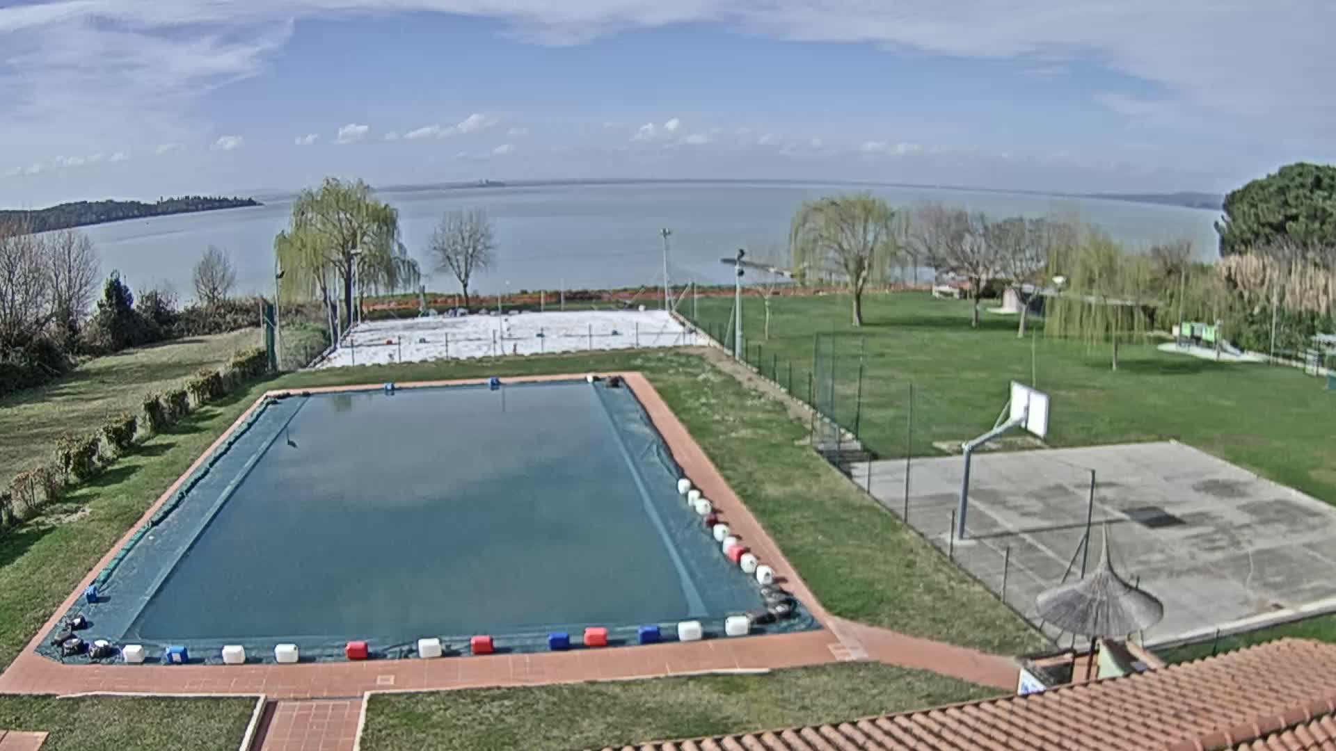 Lago Trasimeno Lake from Castiglione del Lago Live Cam - Castiglione del Lago, Umbria, Italy