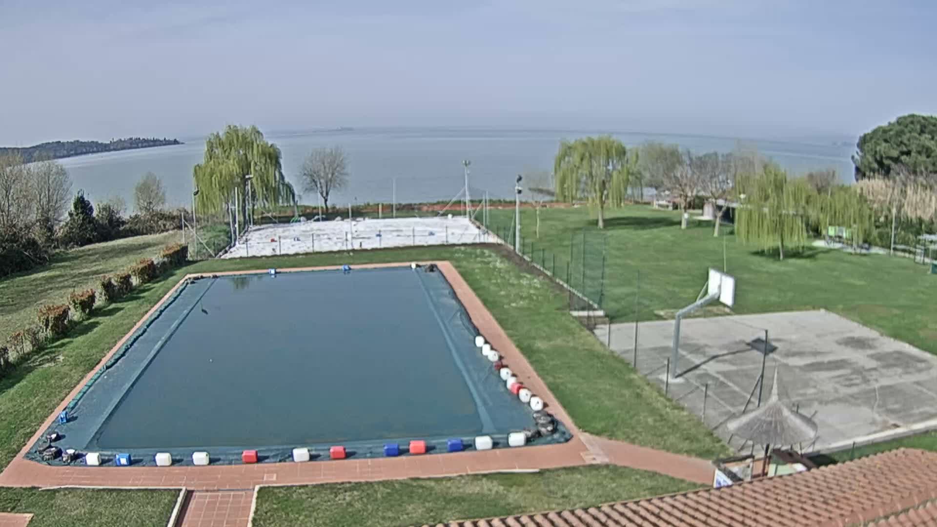 Lago Trasimeno Lake from Castiglione del Lago Live Cam - Castiglione del Lago, Umbria, Italy