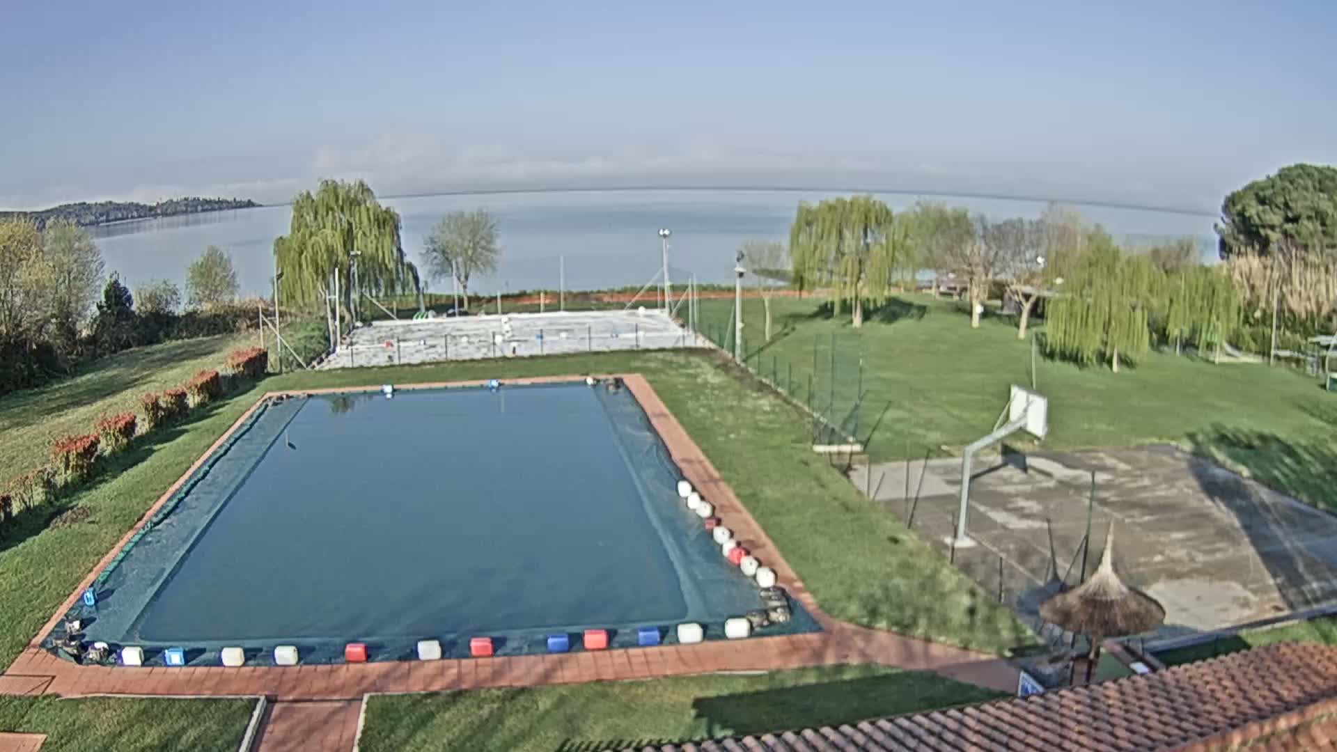 Lago Trasimeno Lake from Castiglione del Lago Live Cam - Castiglione del Lago, Umbria, Italy