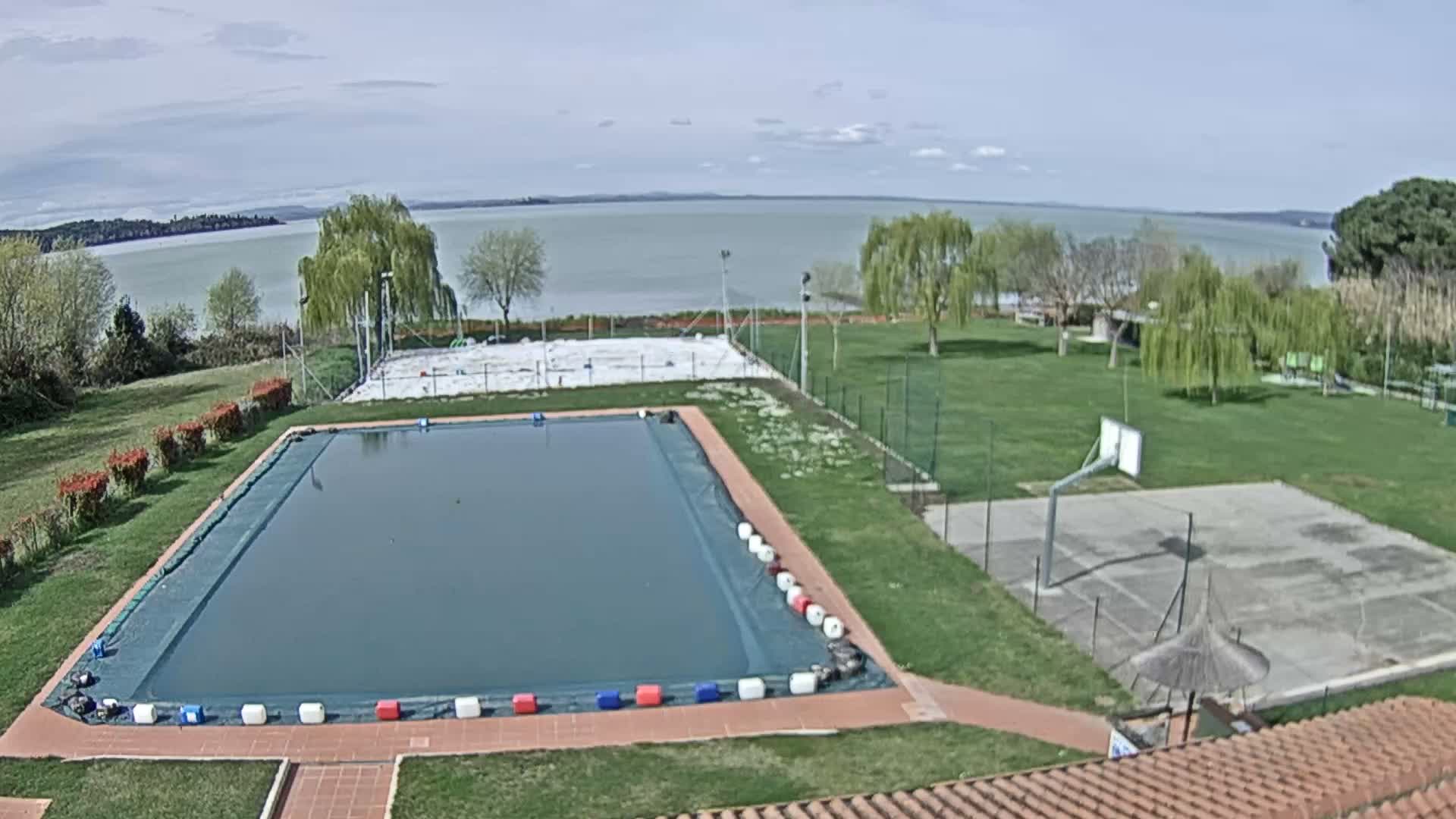 Lago Trasimeno Lake from Castiglione del Lago Live Cam - Castiglione del Lago, Umbria, Italy