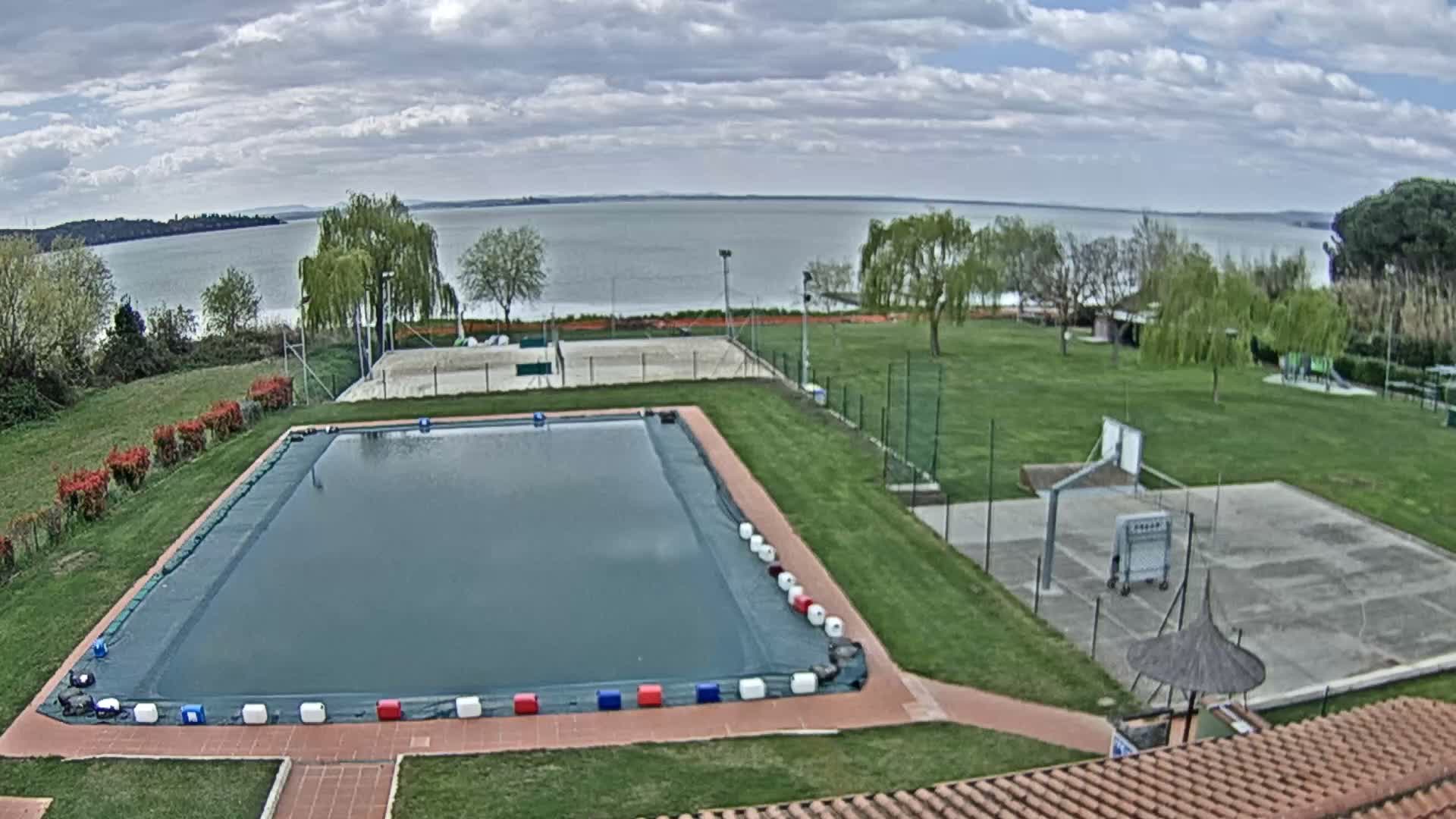 Lago Trasimeno Lake from Castiglione del Lago Live Cam - Castiglione del Lago, Umbria, Italy
