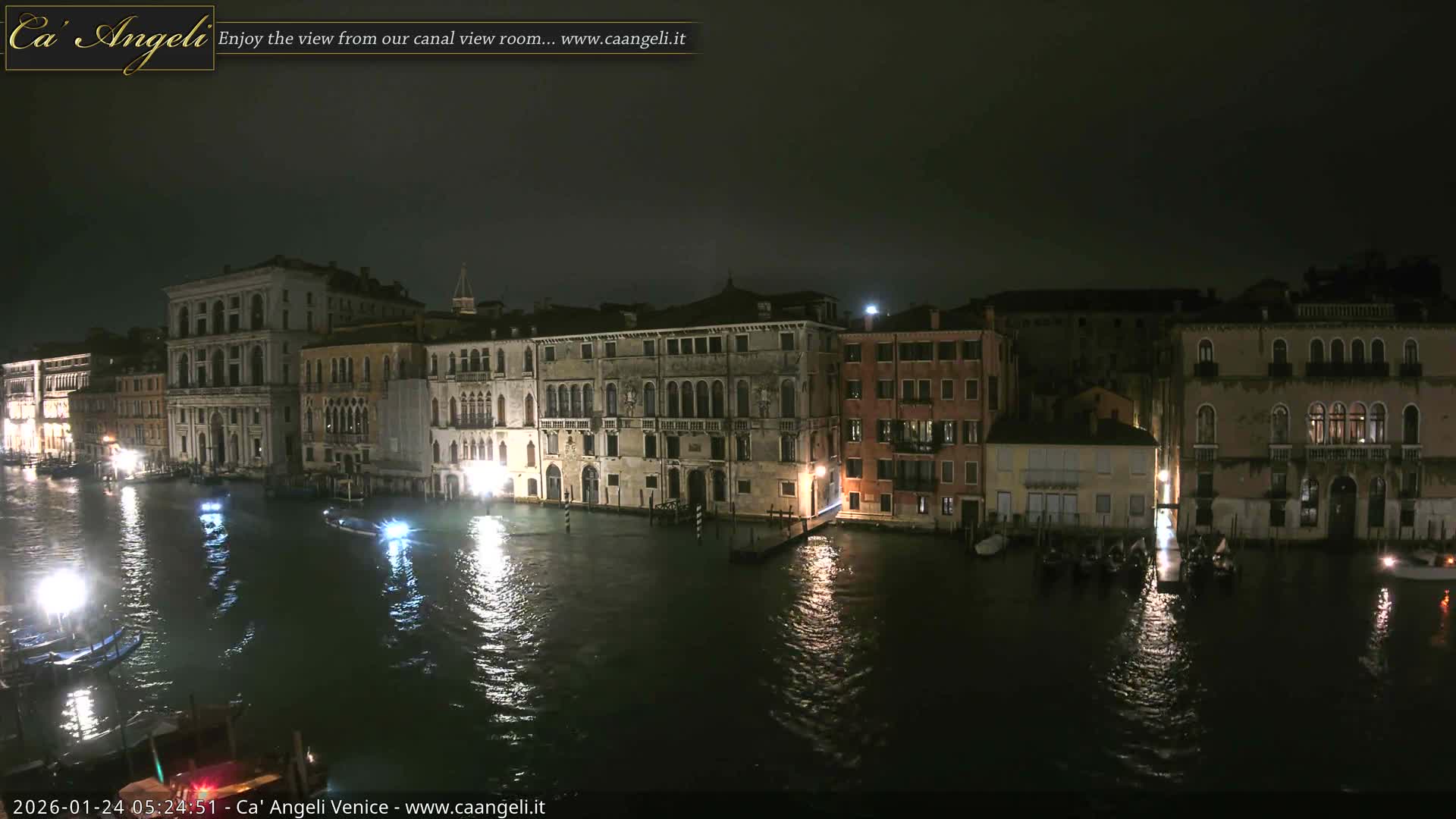Venice Boats in Grand Canal Live Cam - Venice, Veneto, Italy
