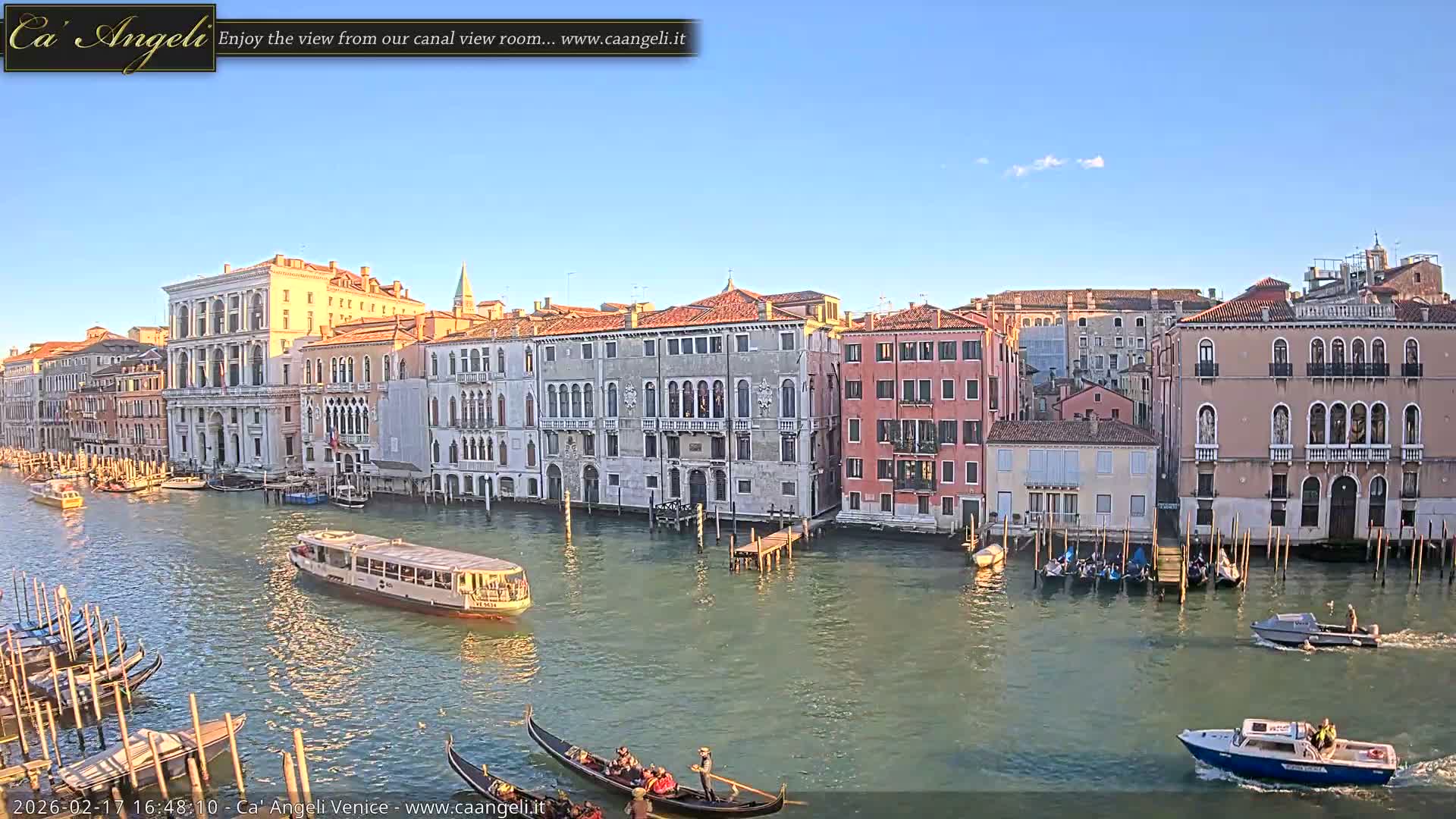 Venice Boats in Grand Canal Live Cam - Venice, Veneto, Italy