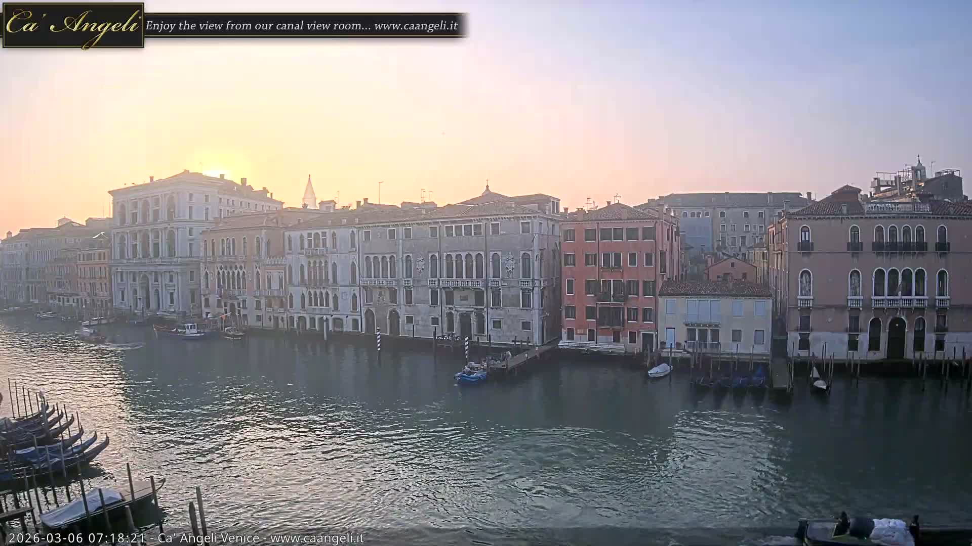 Venice Boats in Grand Canal Live Cam - Venice, Veneto, Italy